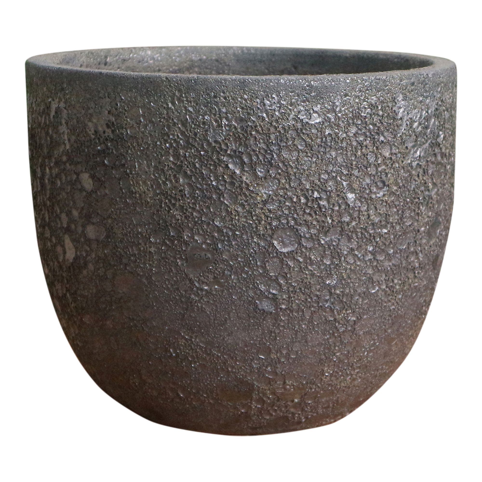Verve Bronze Ceramic Plant pot (Dia) 24cm, (H)20.5cm