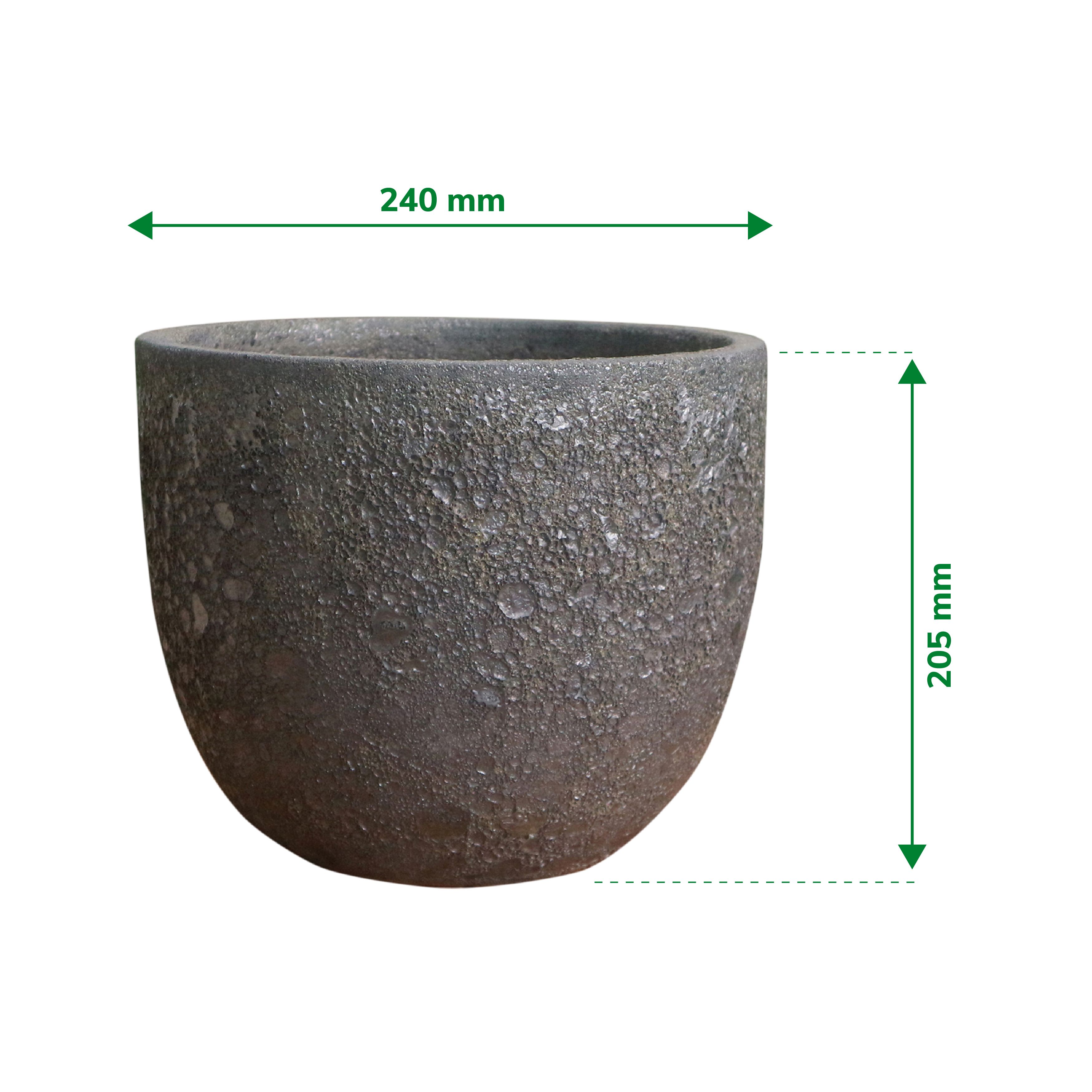 Verve Bronze Ceramic Plant pot (Dia) 24cm, (H)20.5cm
