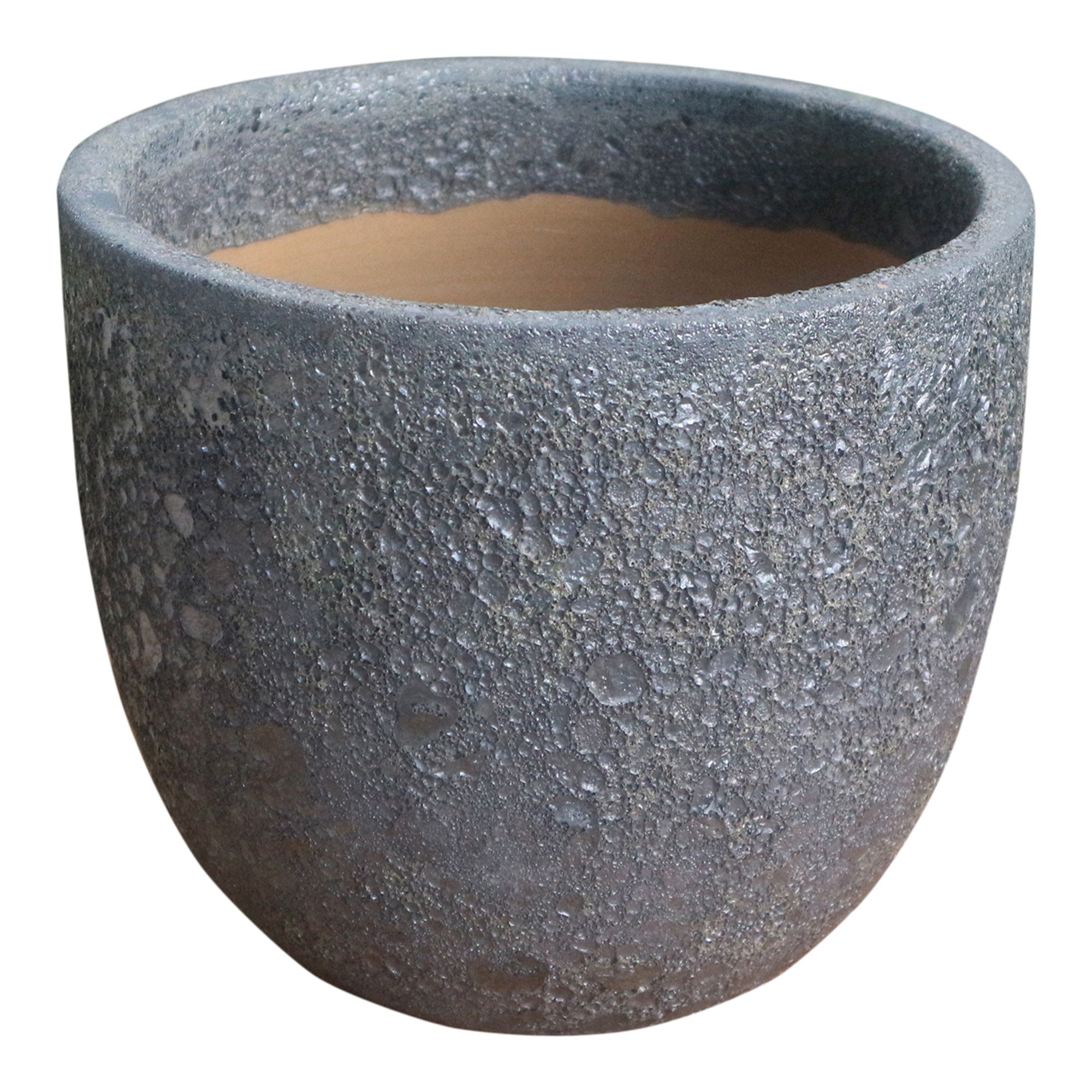 Verve Bronze Ceramic Plant pot (Dia) 24cm, (H)20.5cm