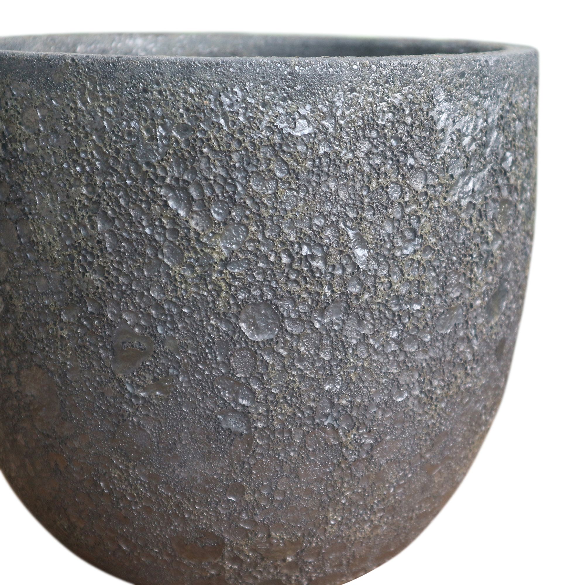 Verve Bronze Ceramic Plant pot (Dia) 24cm, (H)20.5cm