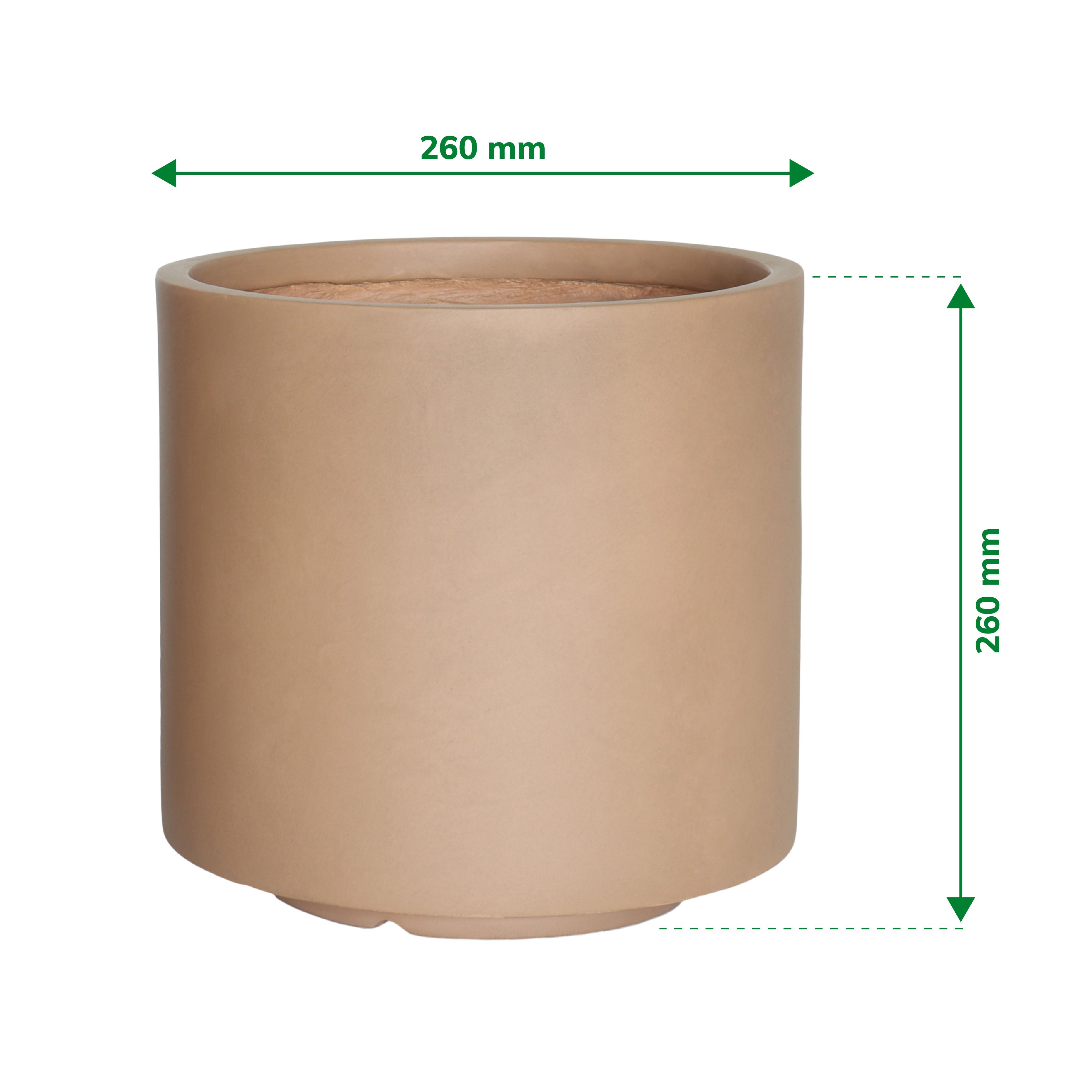 Verve Brown Fibreclay Plant pot (Dia) 13cm, (H)26cm