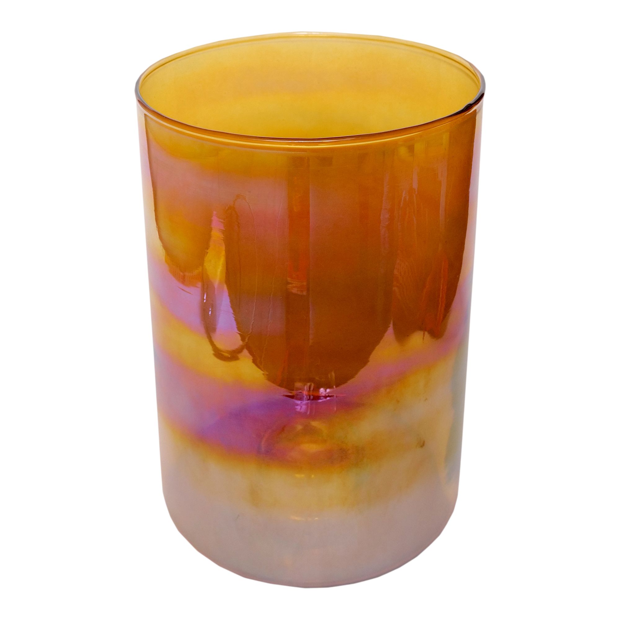 Verve Brown Glass Plant pot (Dia) 12.5cm, (H)18cm