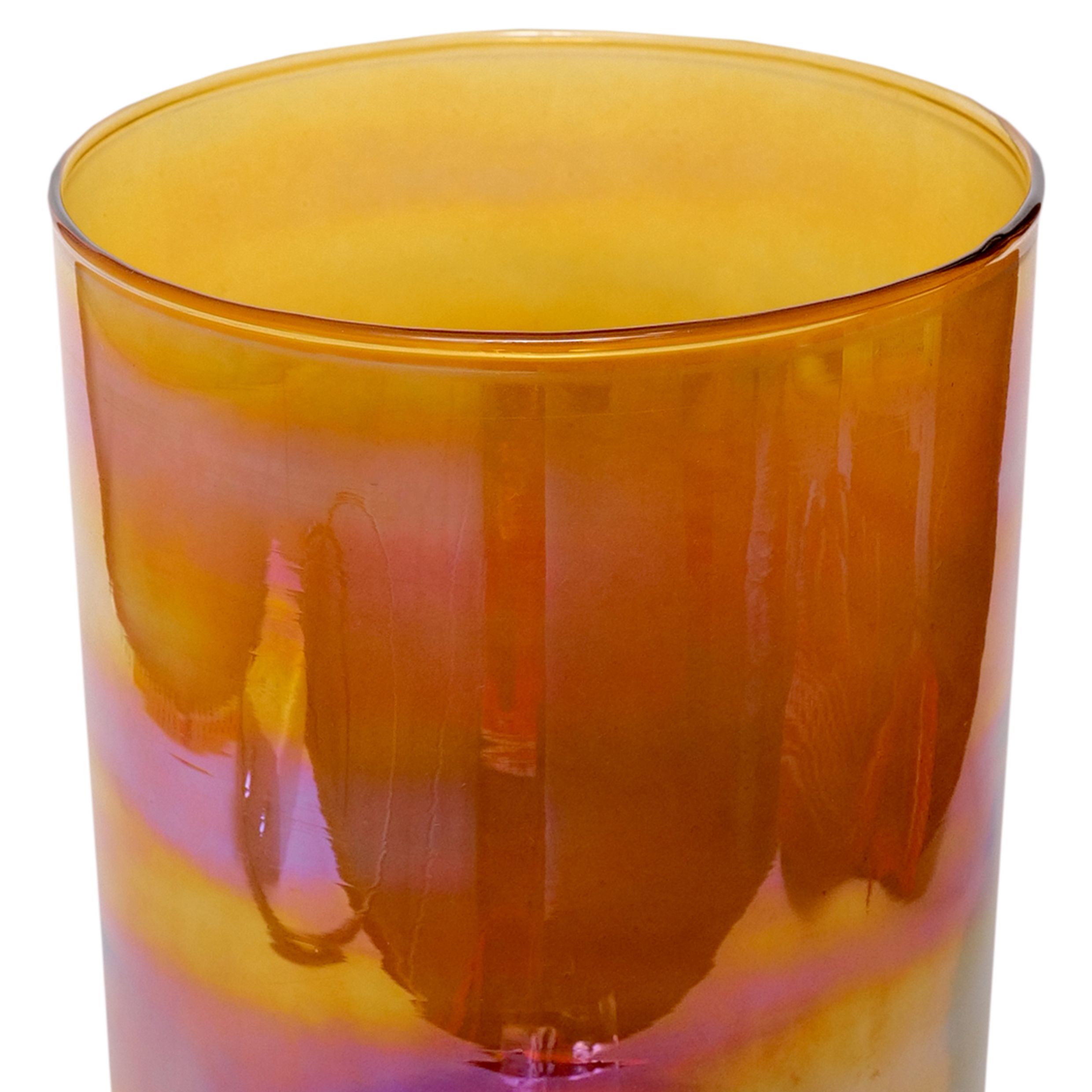 Verve Brown Glass Plant pot (Dia) 12.5cm, (H)18cm