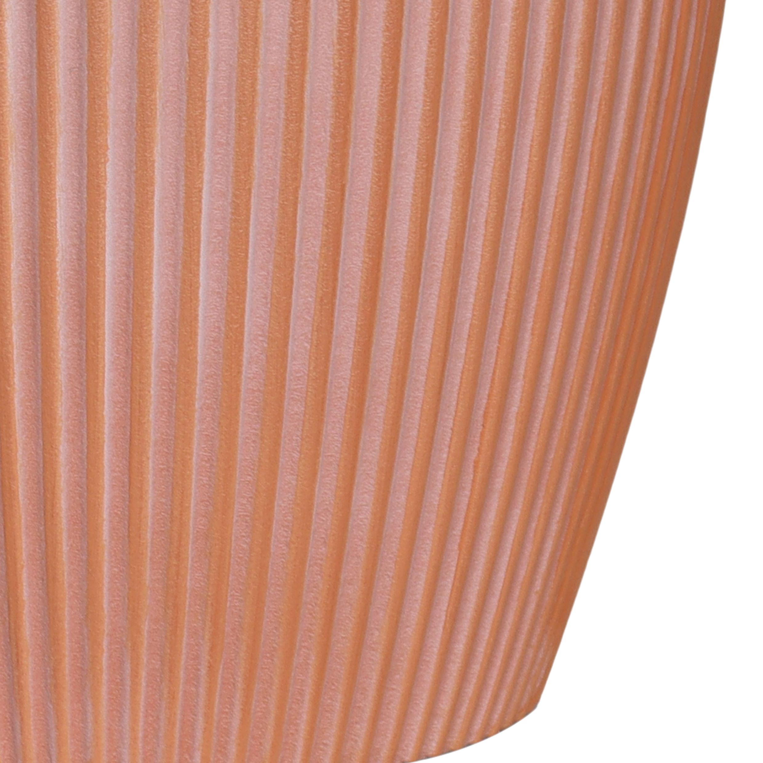 Verve Brown Ribbed Recycled plastic Plant pot (Dia) 22cm, (H)20cm