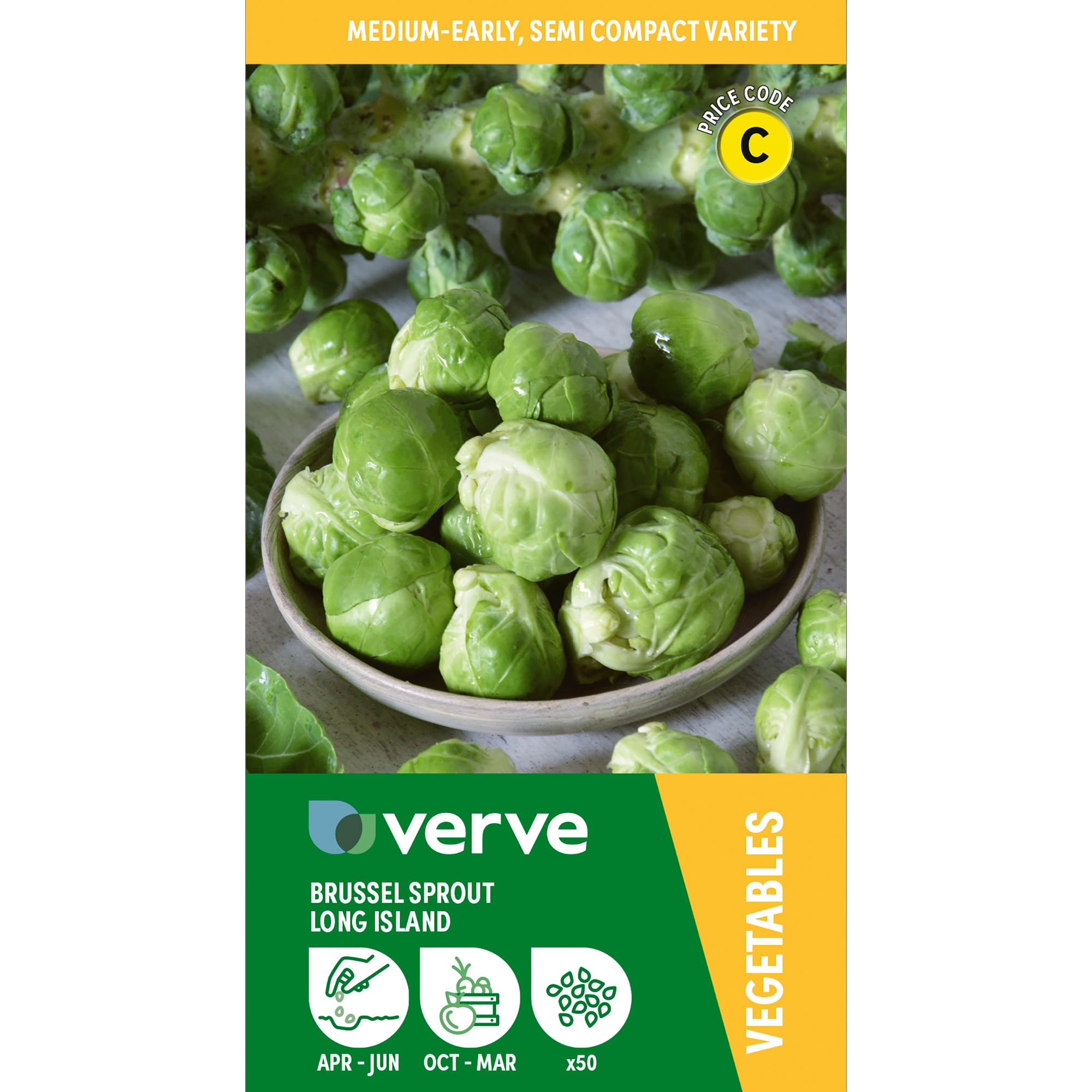 Verve Brussel sprout 'Long Island' Vegetable Seeds