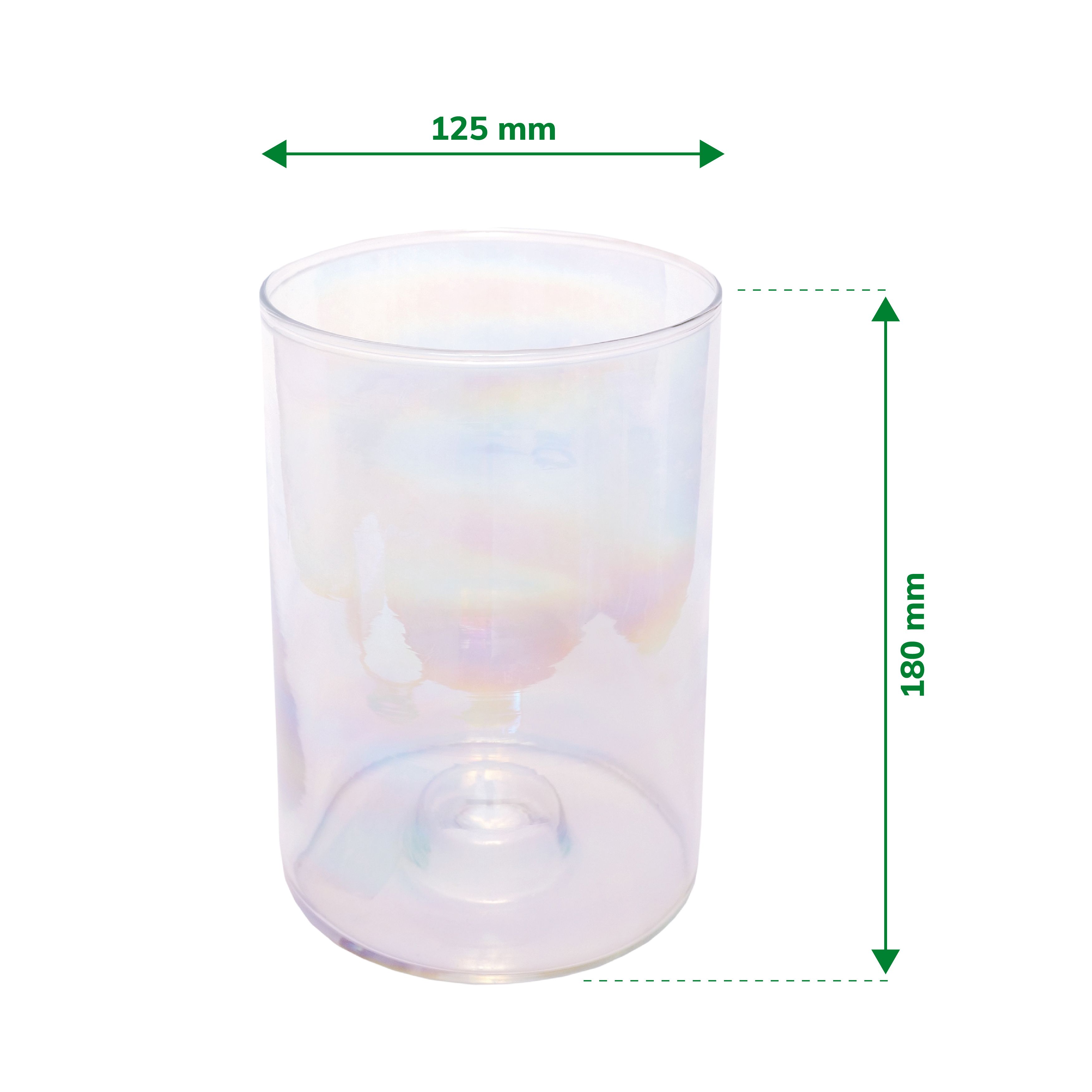 Verve Clear Transparent Glass Plant pot (Dia) 12.5cm, (H)18cm