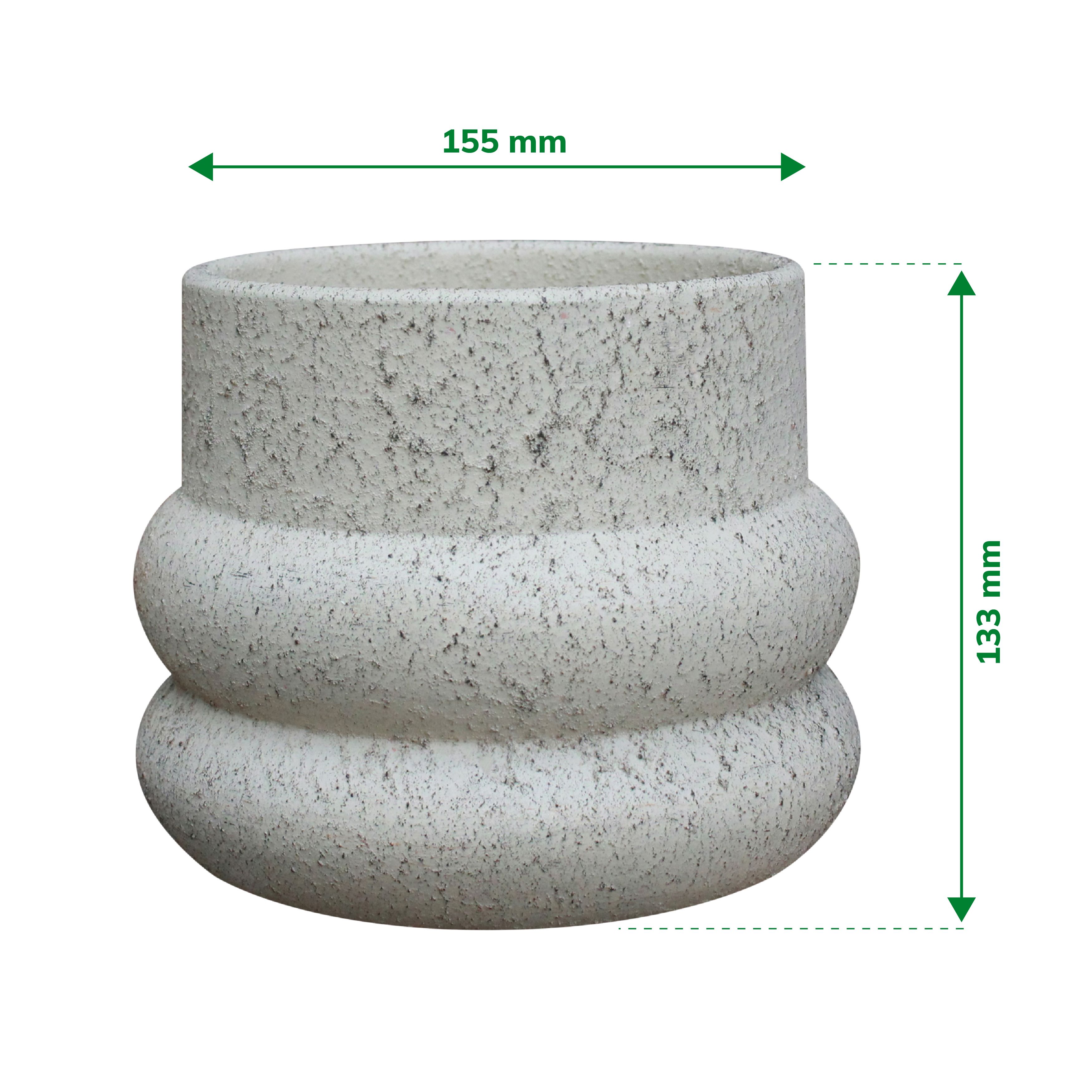 Verve Cream Ceramic Plant pot (Dia) 15.5cm, (H)13.3cm