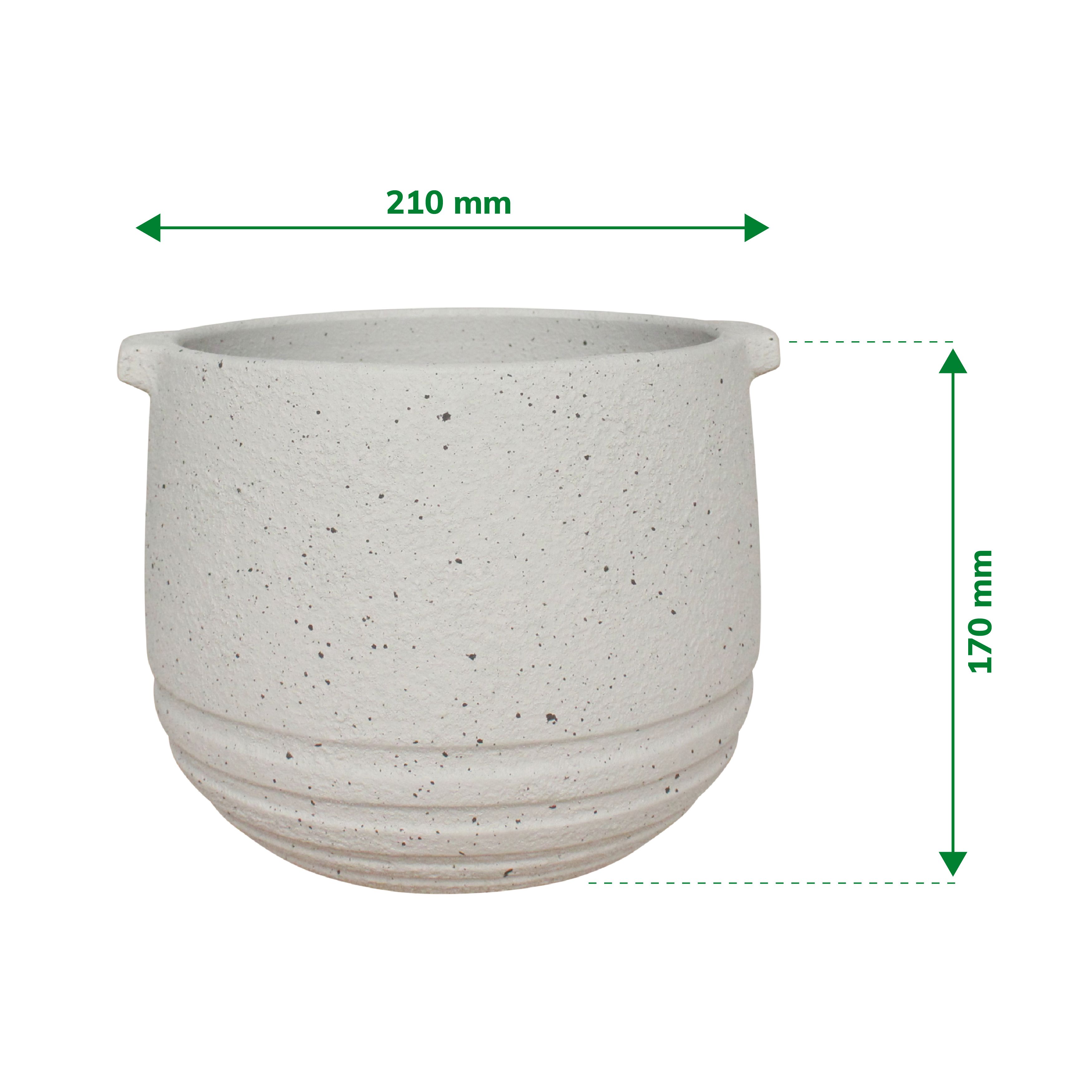 Verve Cream Clay Plant pot (Dia) 20cm, (H)17cm