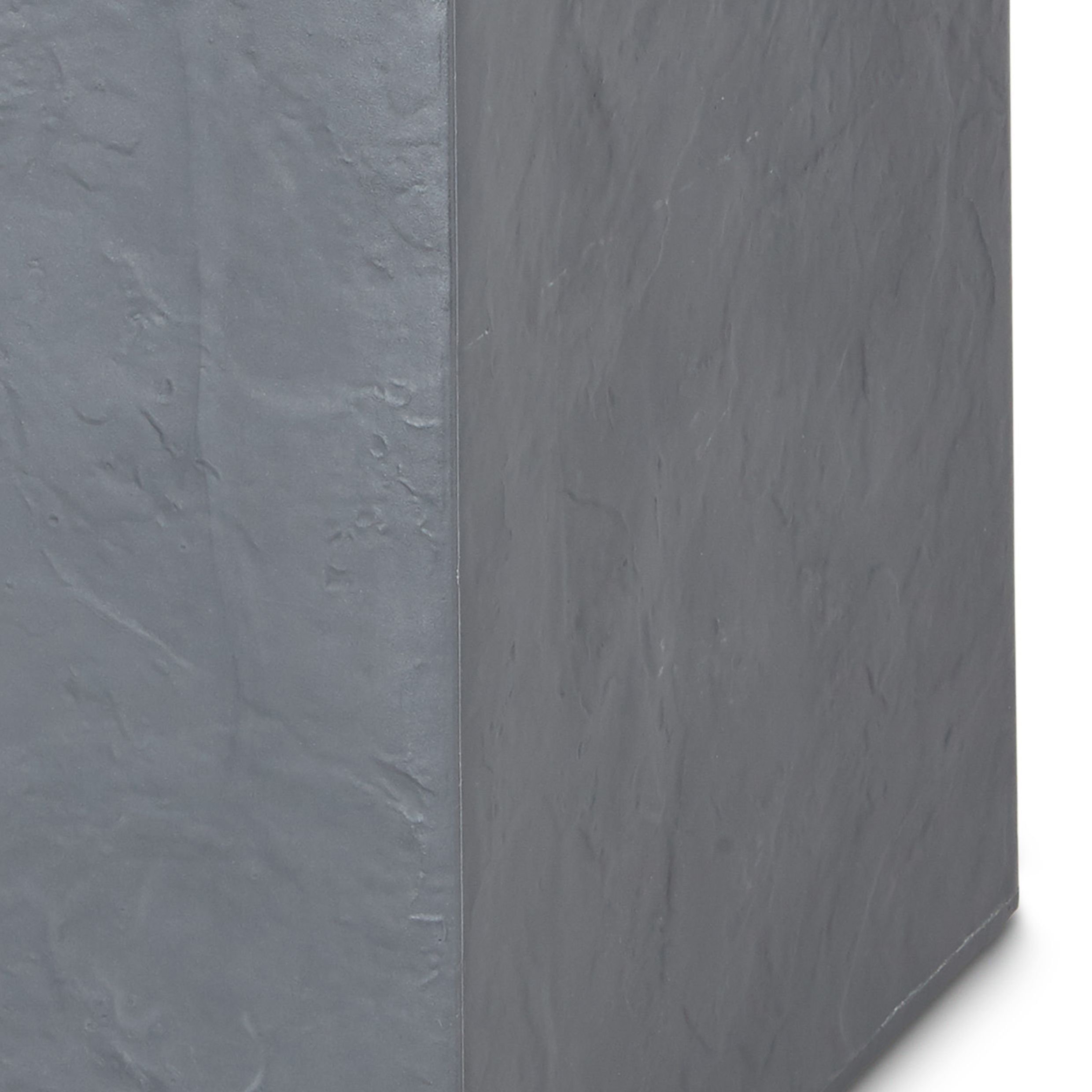 Verve Dallas Dark grey Slate effect Plastic Square Plant pot (Dia)40cm