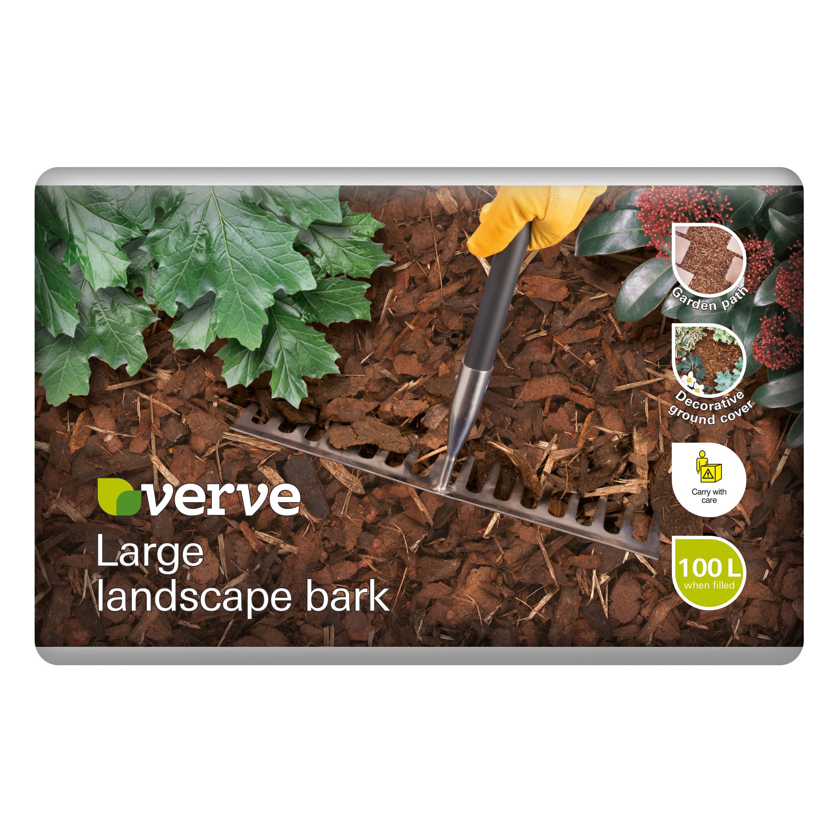 Verve Dark brown Large Bark chippings 100L Bag