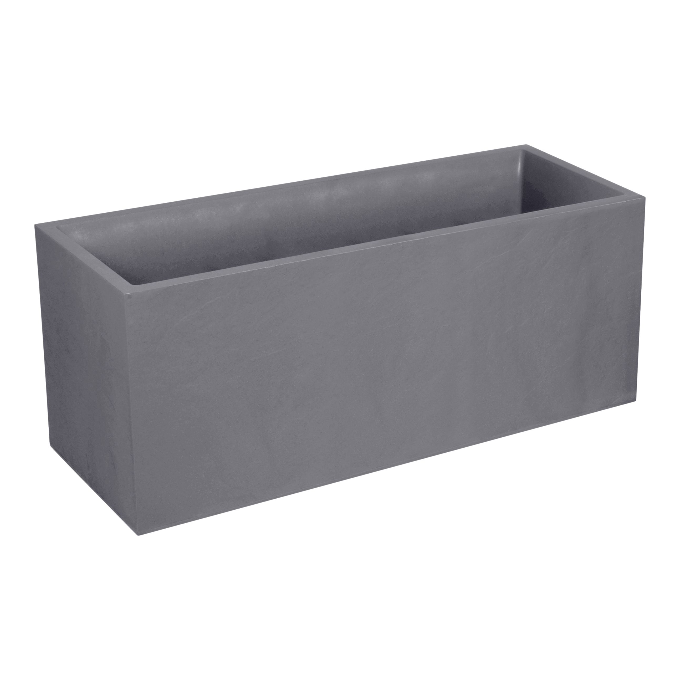 Verve Durdica 98L Light grey Plastic Rectangular Planter (H)43.5cm (W)99.5cm (D)99.5cm
