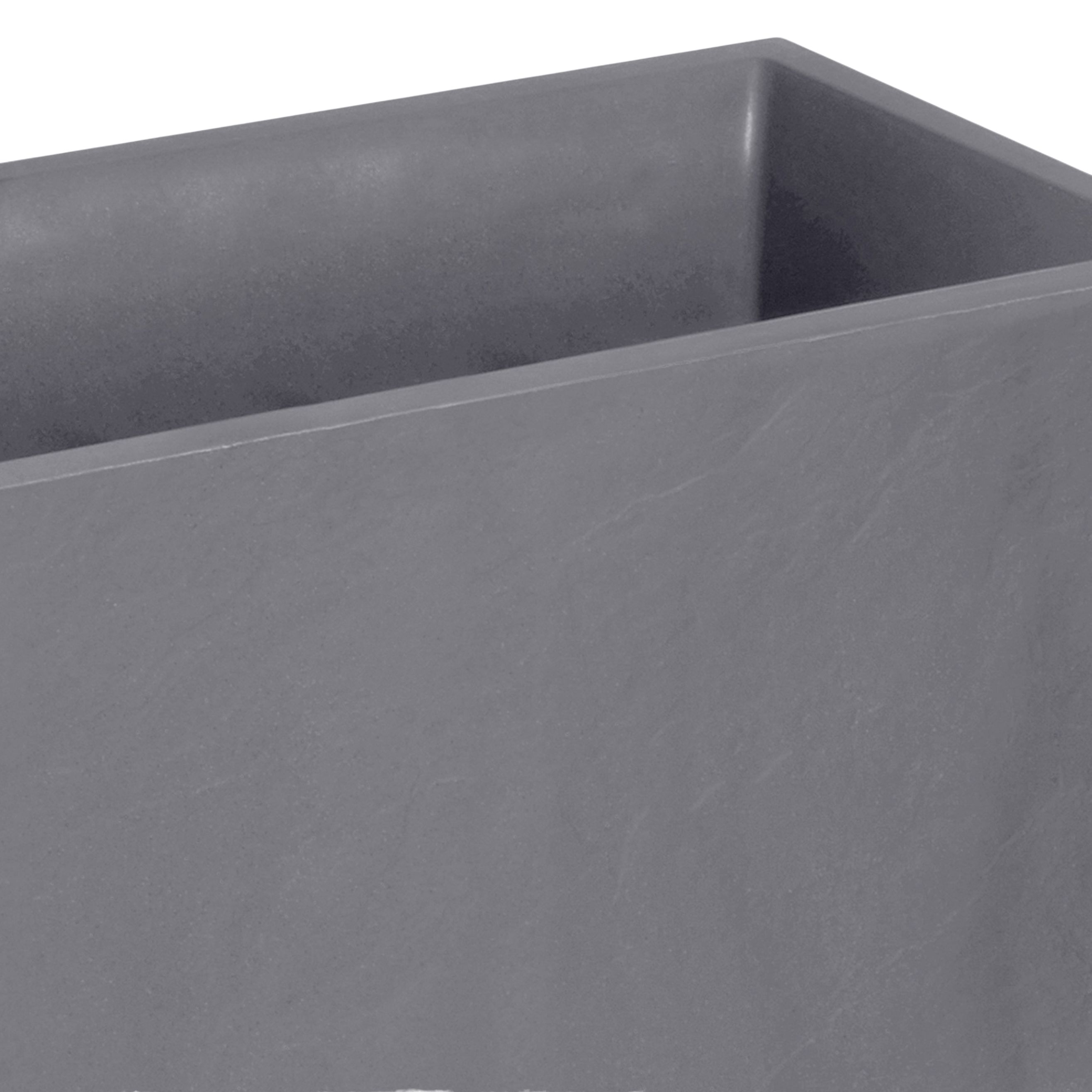 Verve Durdica Matt Rectangular Plastic Planter 98L - Light grey