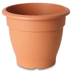 Verve Florus Brown Plastic Bell Circular Plant pot (Dia) 38cm, (H)28cm, 20.2L