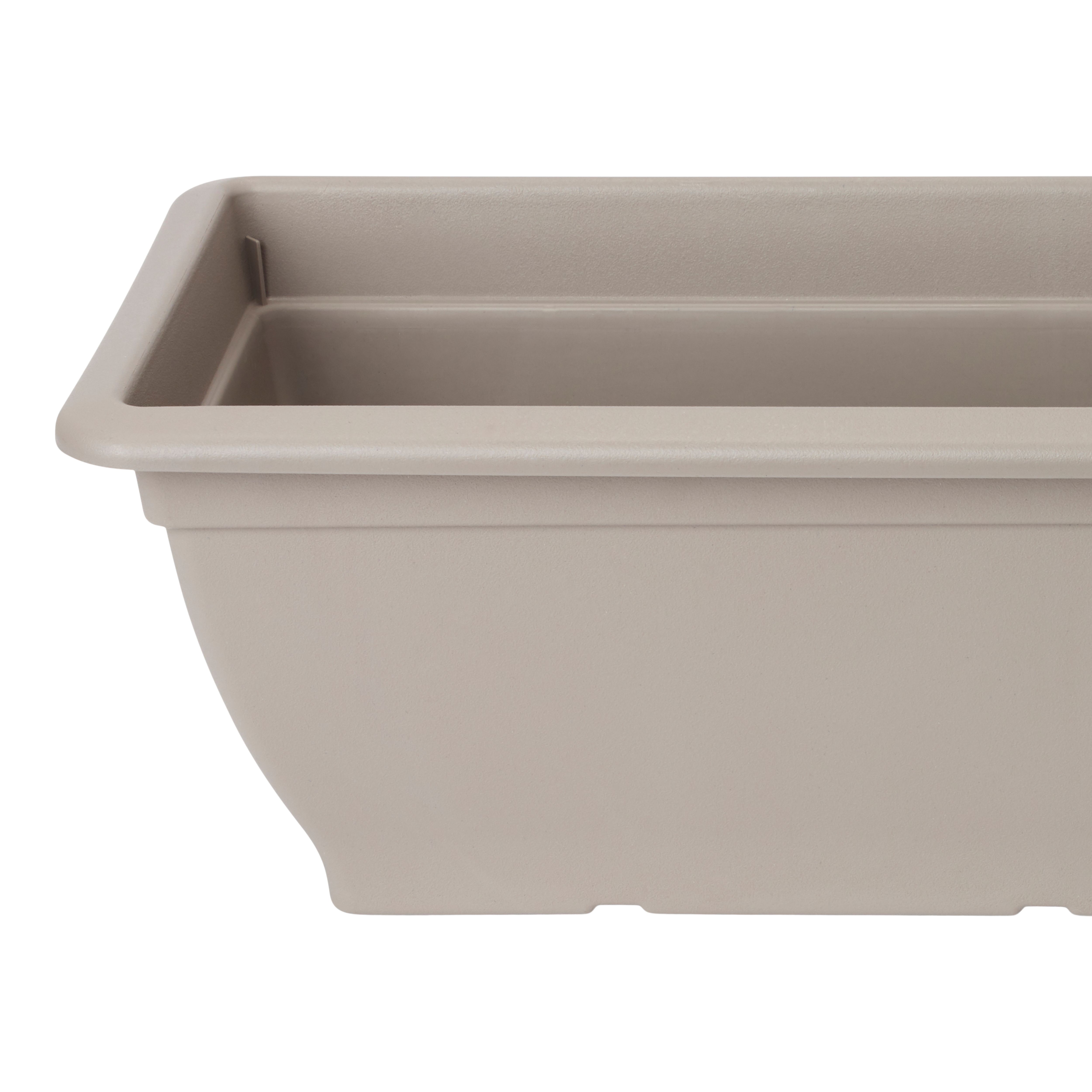 Verve Florus Rectangular Plastic Trough 15L (W)24.5cm- Taupe