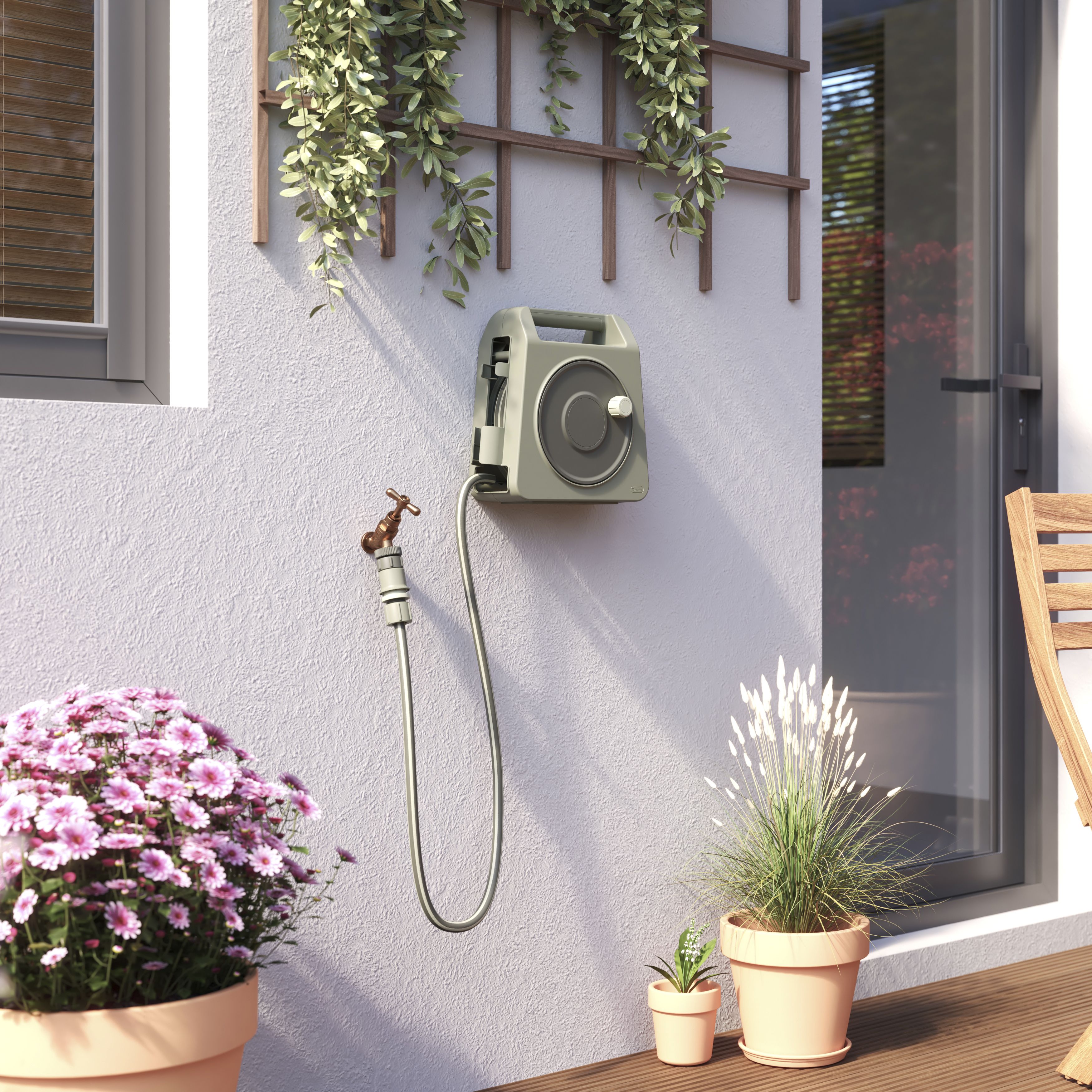Verve Freestanding Manual Hose reel set (L)10m