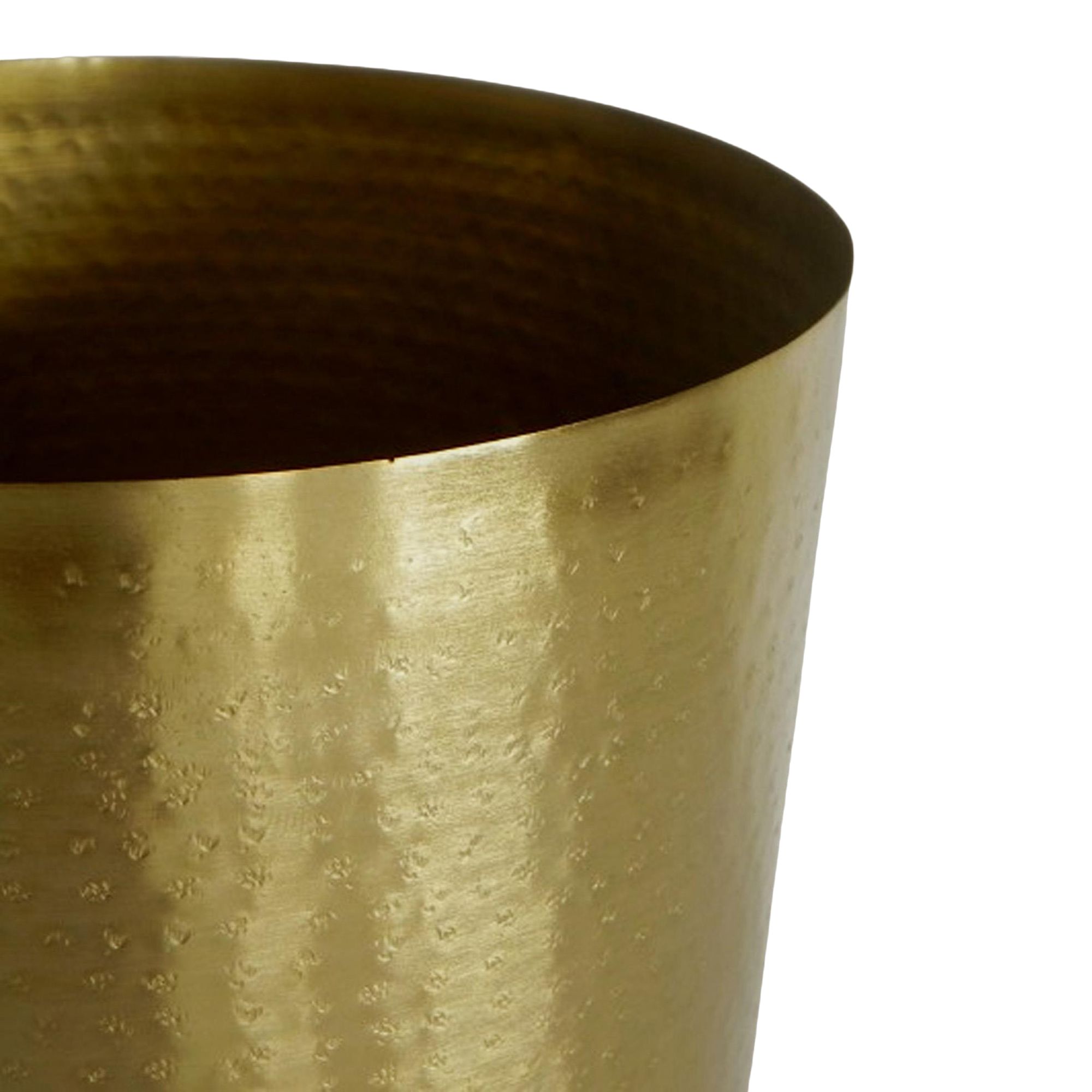 Verve gold Metal Plant pot (Dia) 20cm, (H)16cm