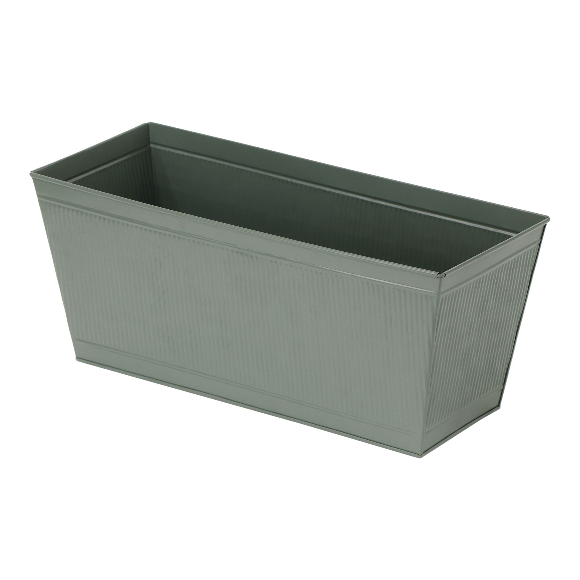 Verve Green Metal Rectangular Planter (H)22cm (D)20cm