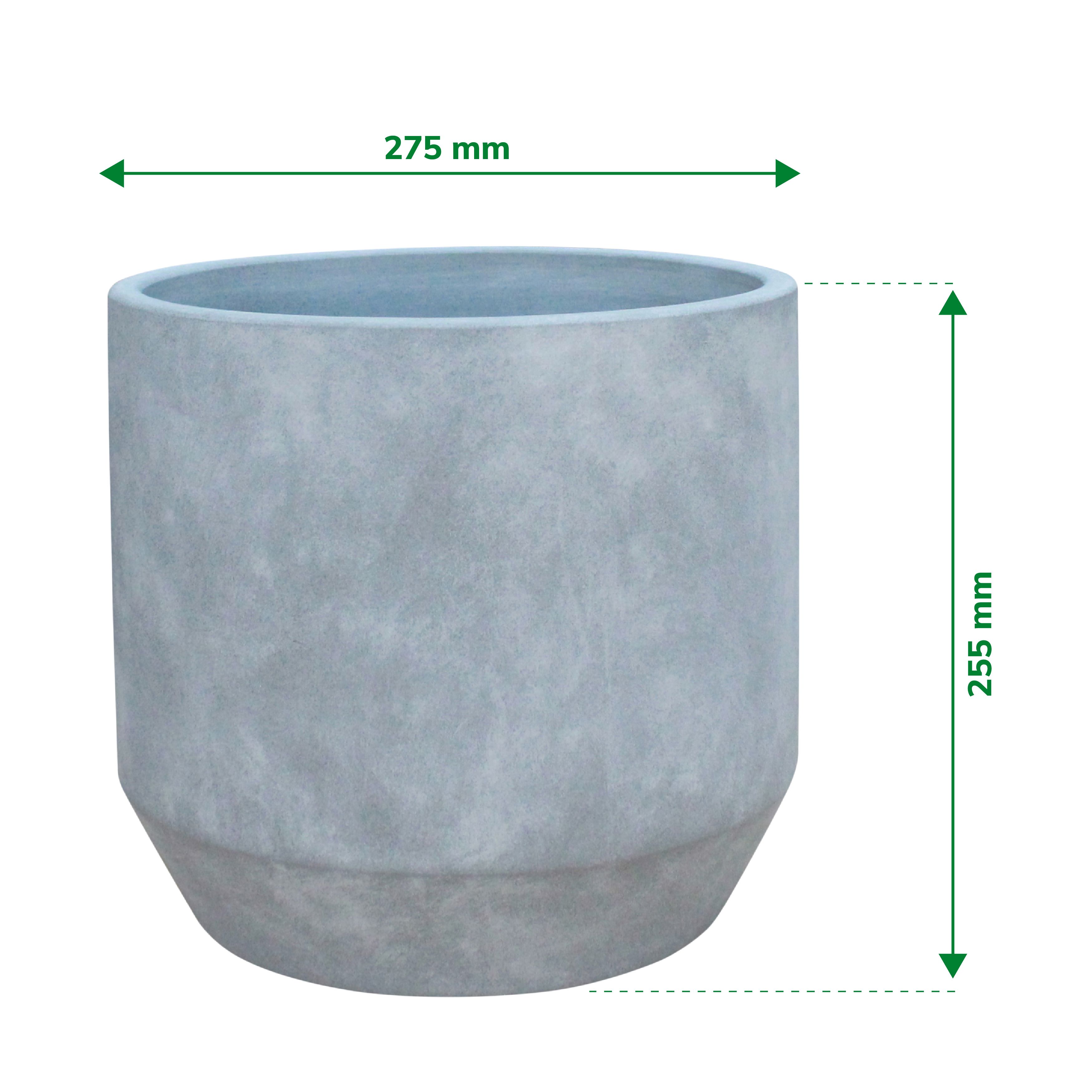 Verve Grey Concrete Plant pot (Dia) 27.5cm, (H)25.5cm