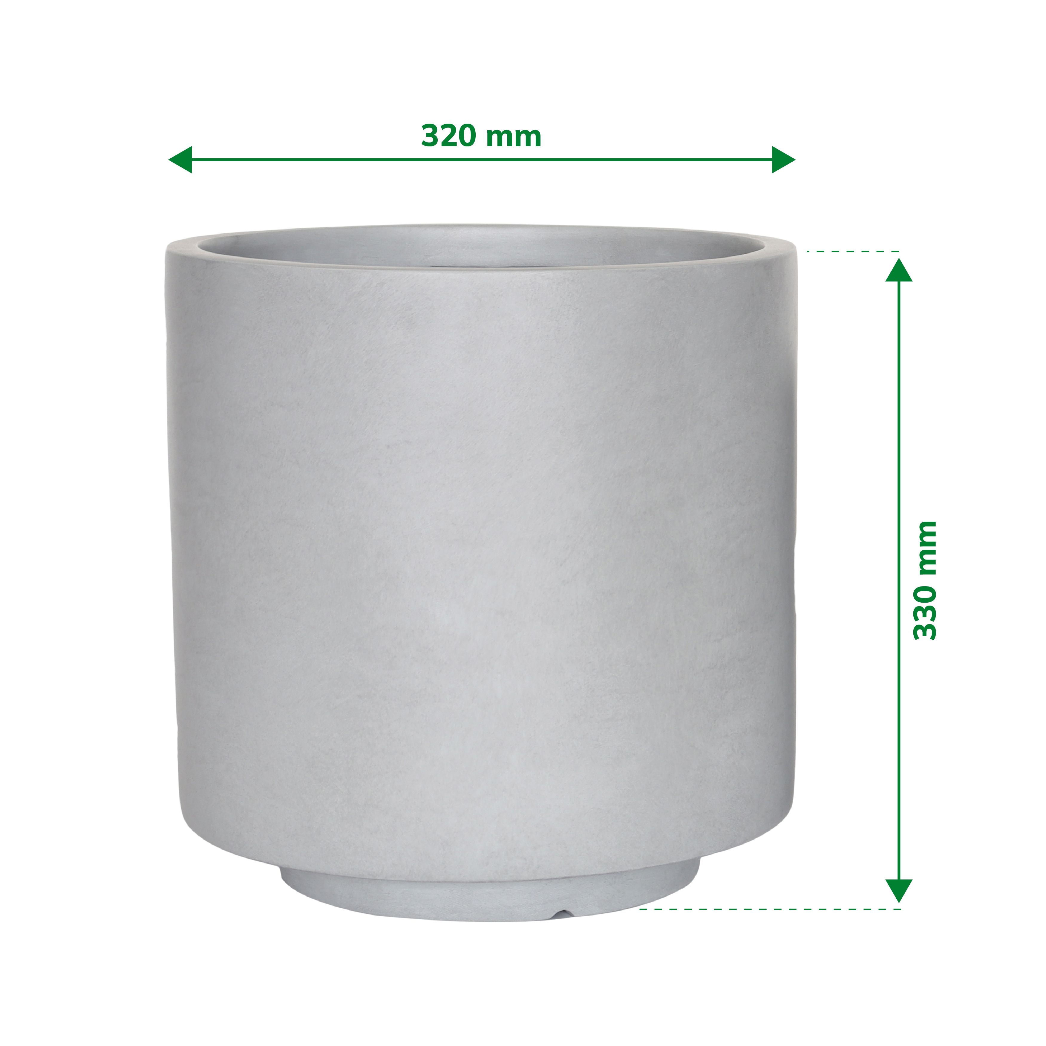 Verve Grey Fibreclay Plant pot (Dia) 32cm, (H)33cm