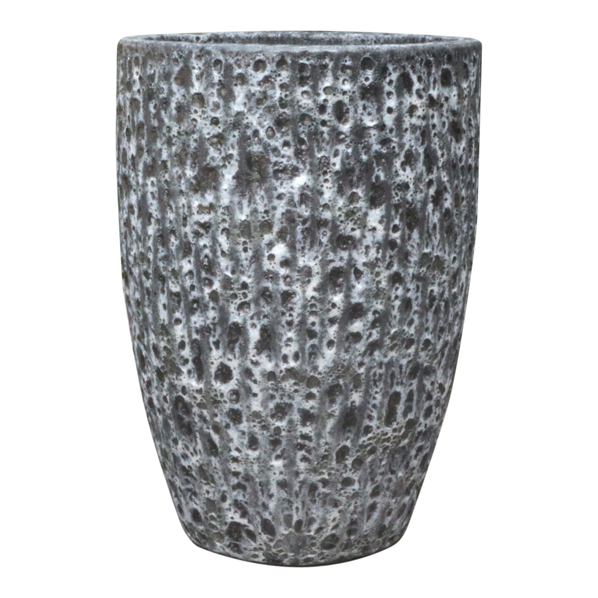 Verve Grey Volcanic Ceramic Plant pot (Dia) 34cm, (H)47cm