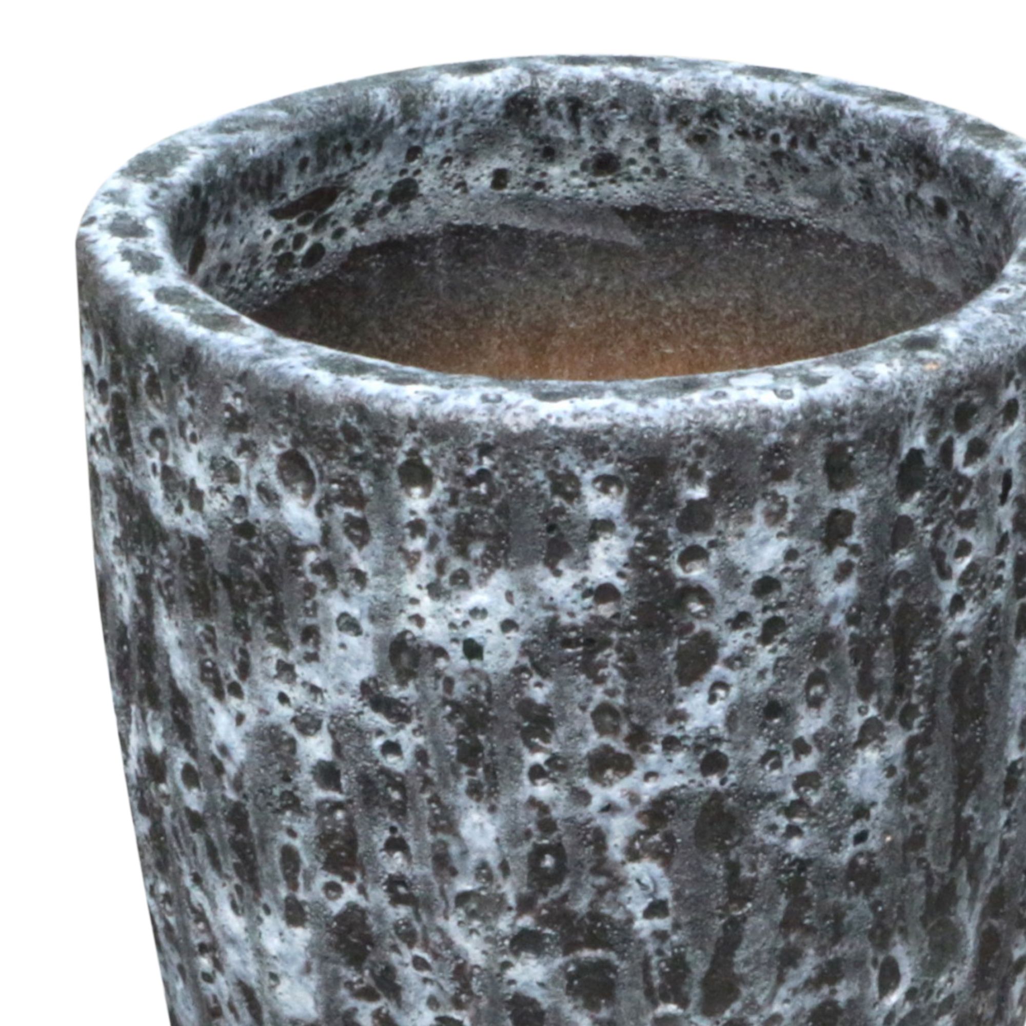 Verve Grey Volcanic Ceramic Plant pot (Dia) 34cm, (H)47cm