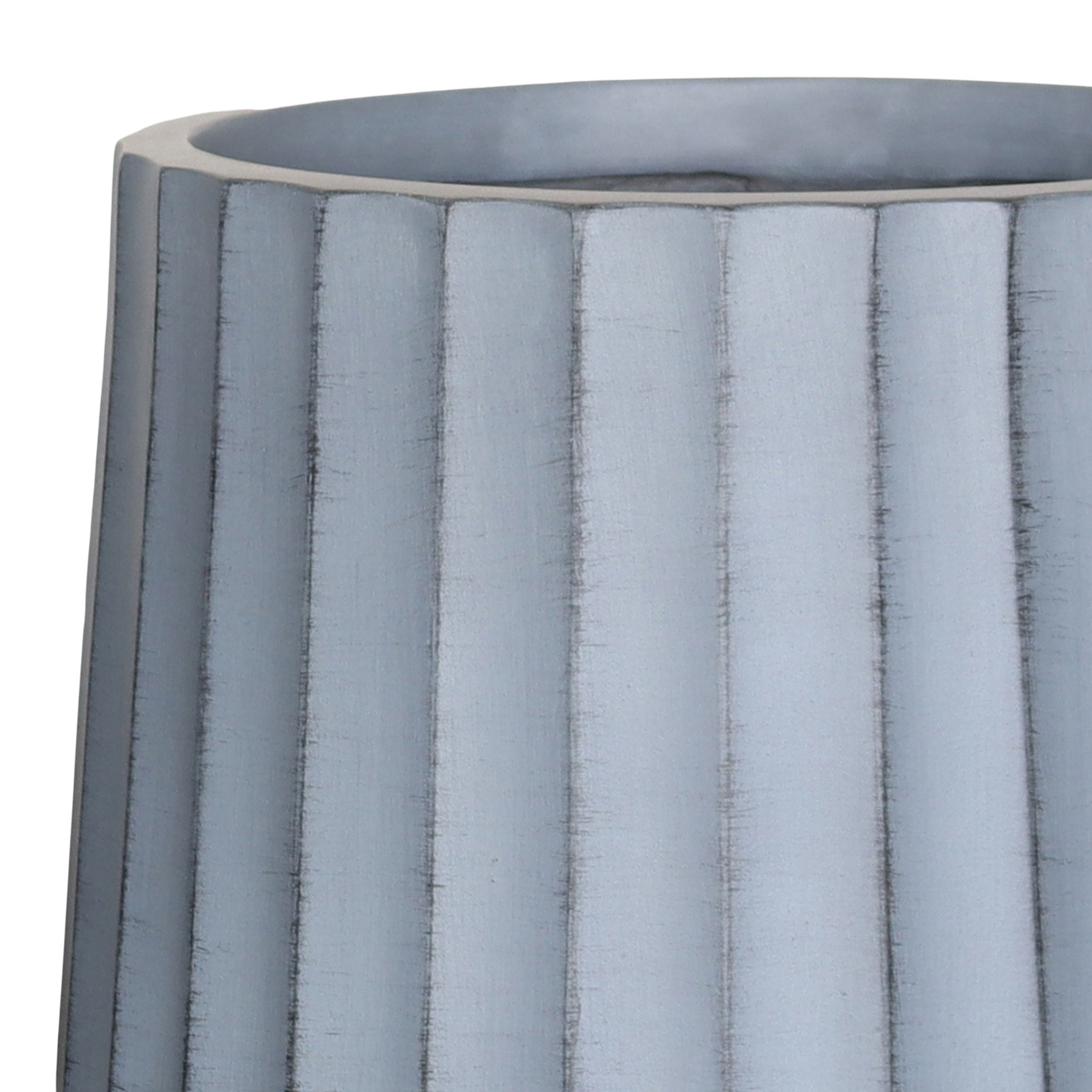 Verve Grey Wide ribbed Fibreclay Plant pot (Dia) 28cm, (H)25cm