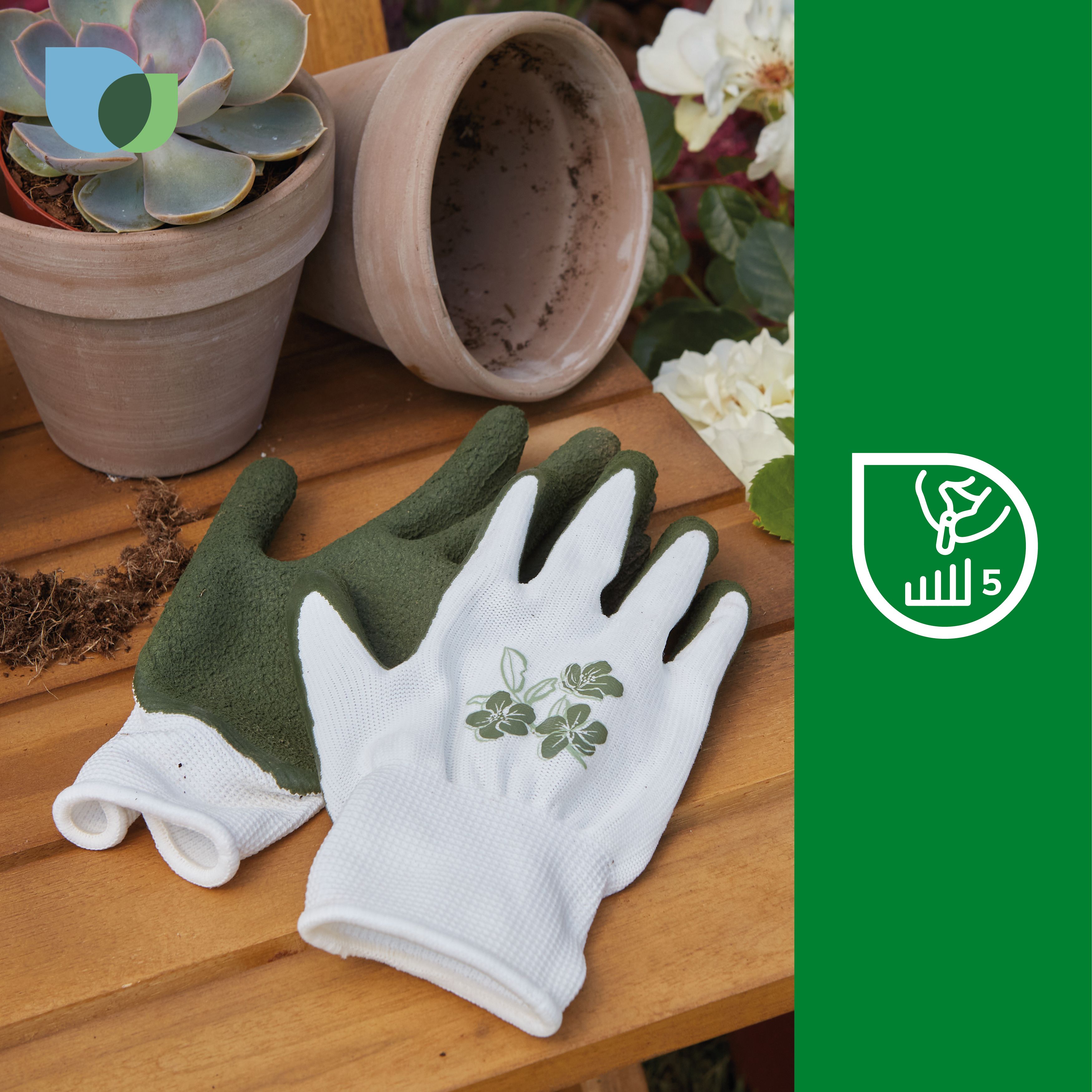 Verve Latex White/green Gardening gloves Medium, Pair