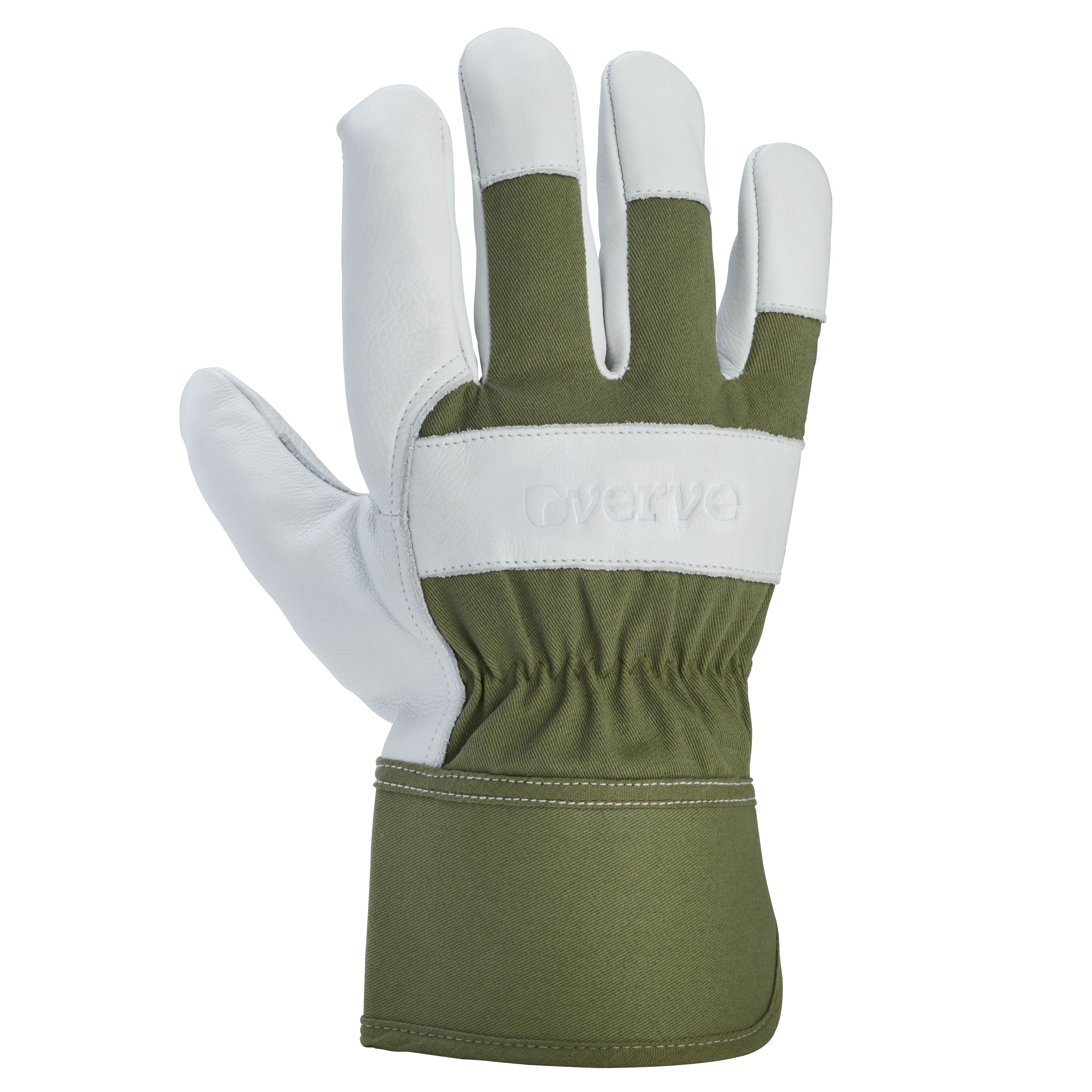 Verve Leather Deep lichen green Gardening gloves Large, Pair
