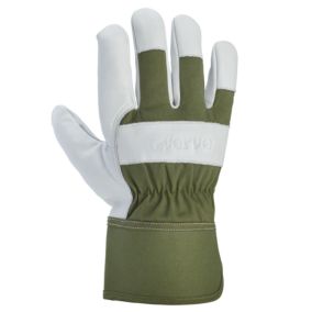 Verve Leather Deep Lichen Green Gardening gloves Large, Pair