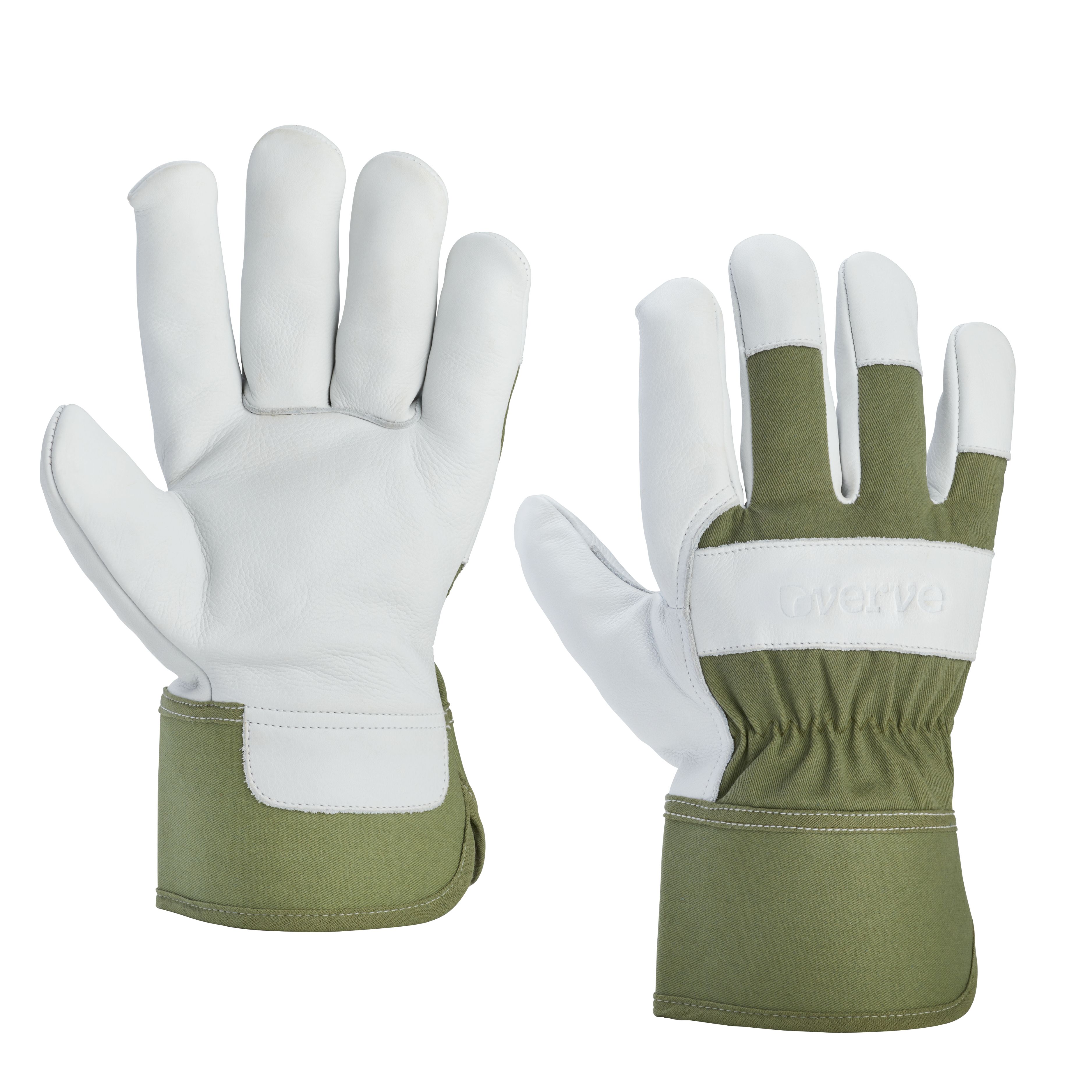 Verve Leather Deep lichen green Gardening gloves Large, Pair