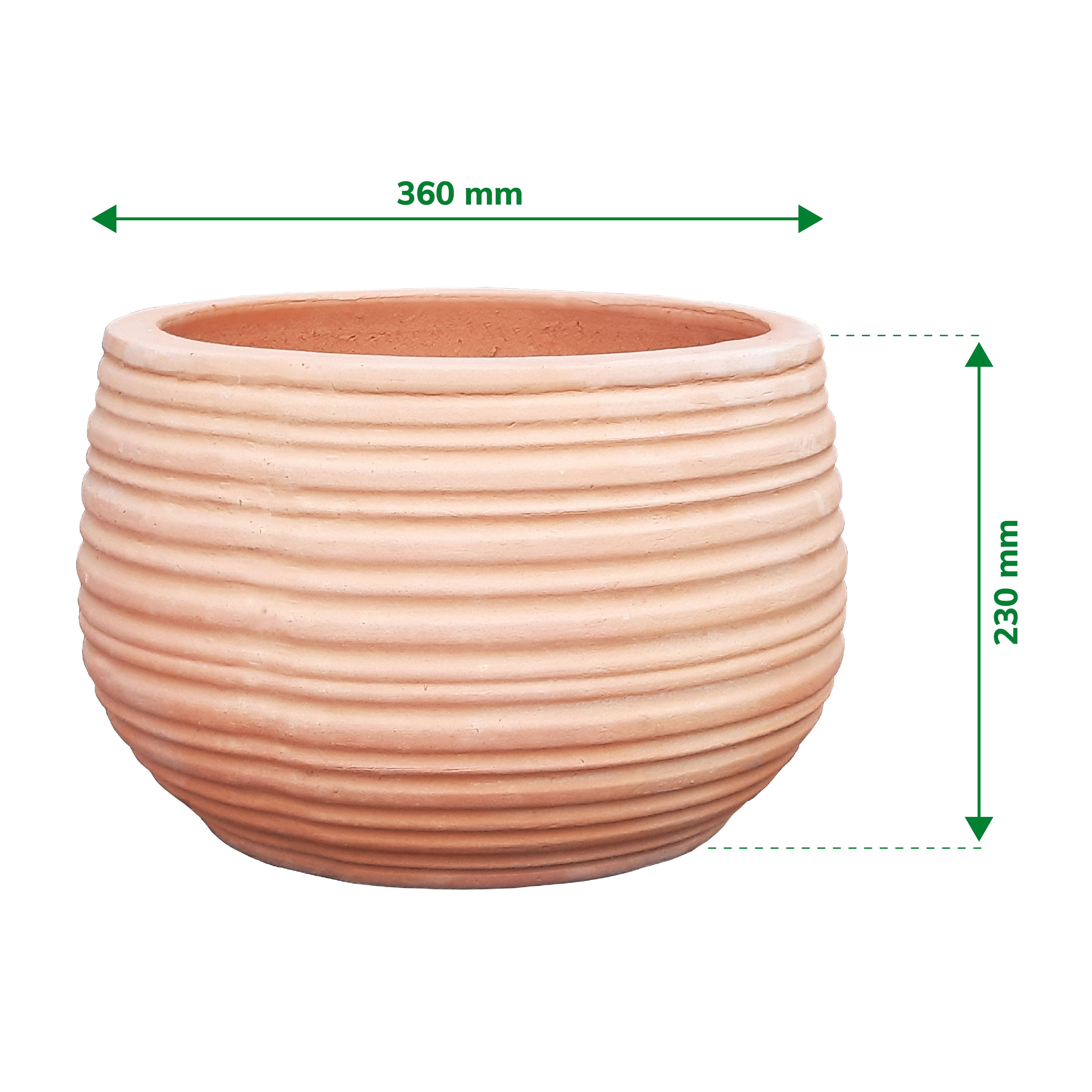Verve Łyna Natural Terracotta Circular Plant pot (Dia)36cm