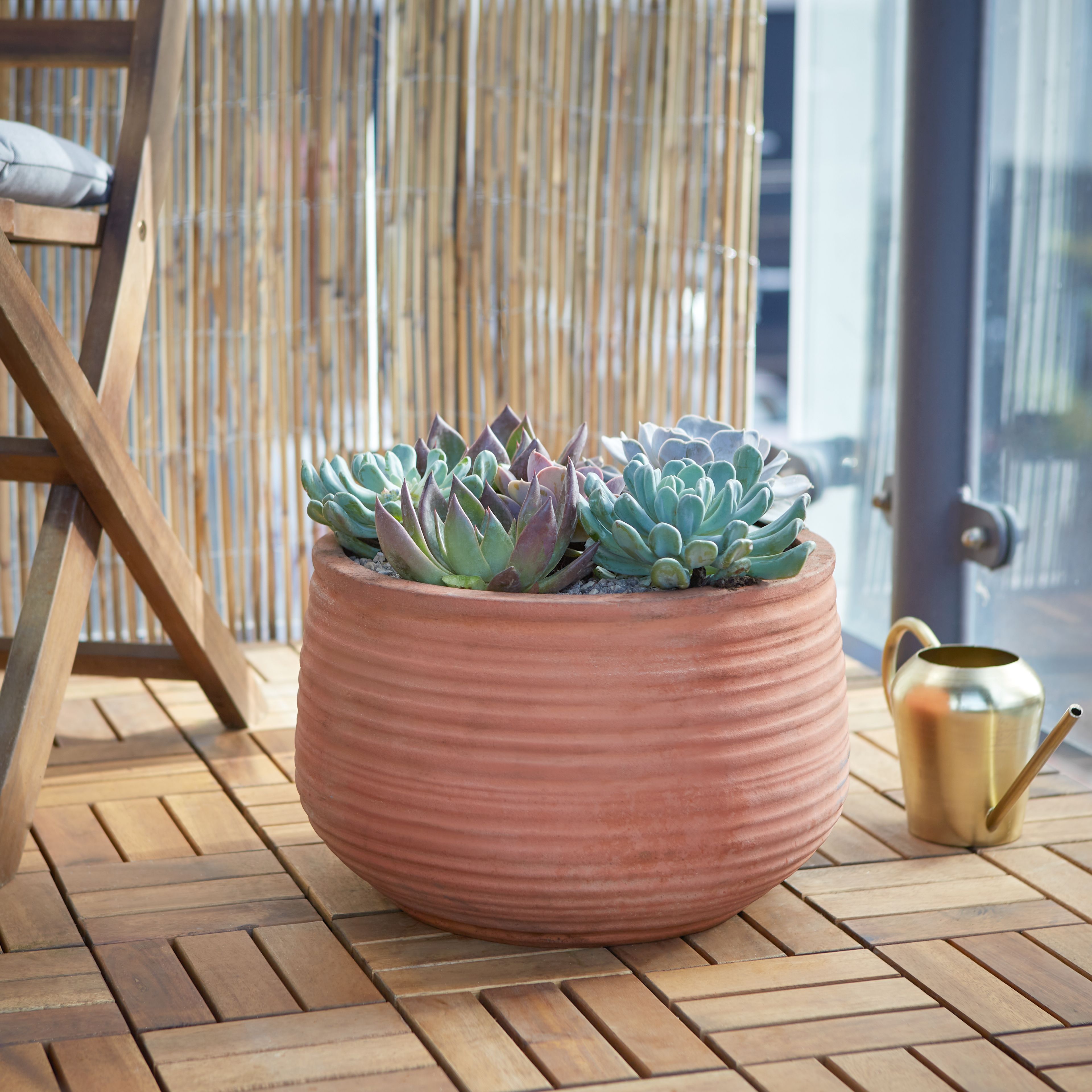 Verve Łyna Natural Terracotta Circular Plant pot (Dia)36cm