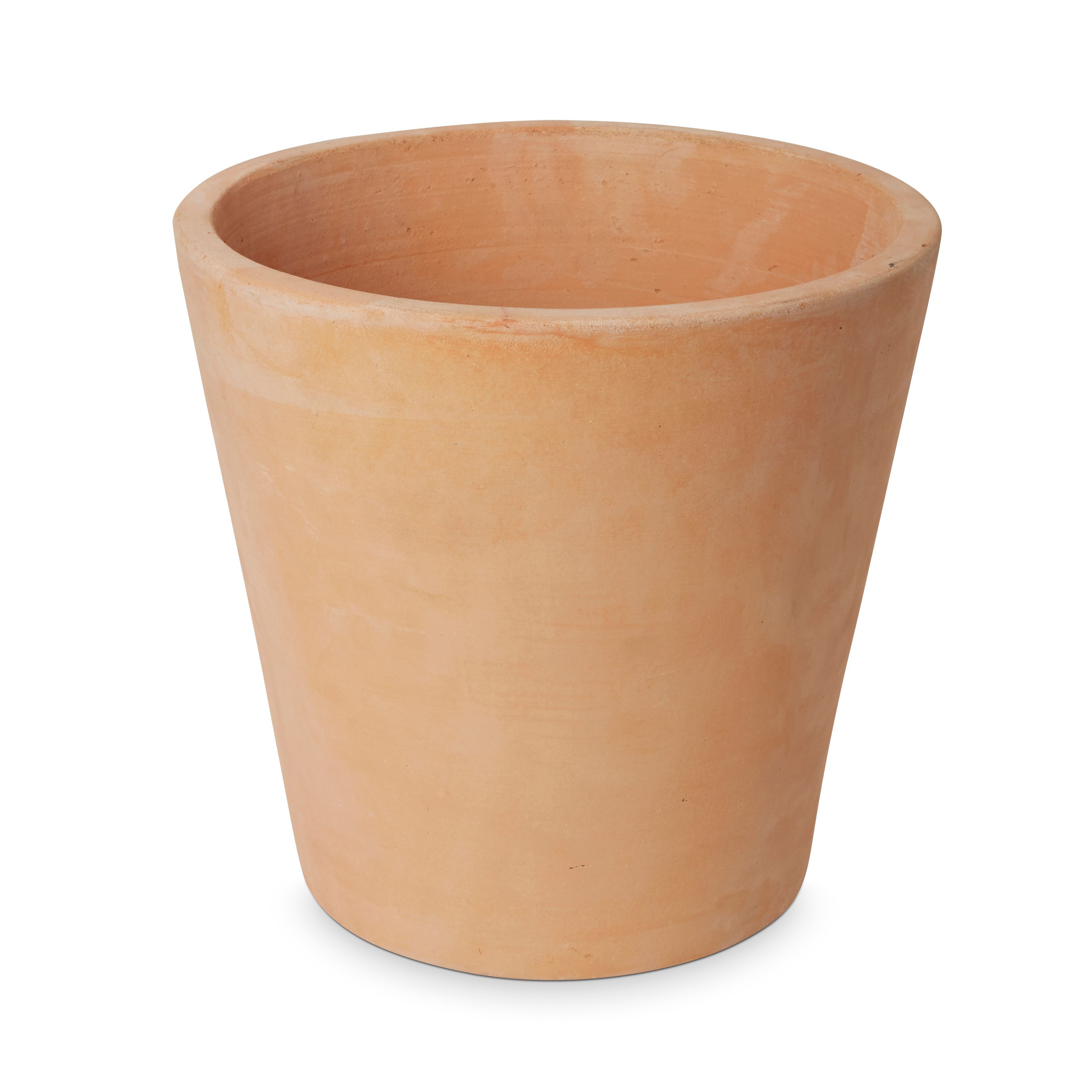Verve Mali White washed Terracotta Circular Plant pot (Dia)35cm