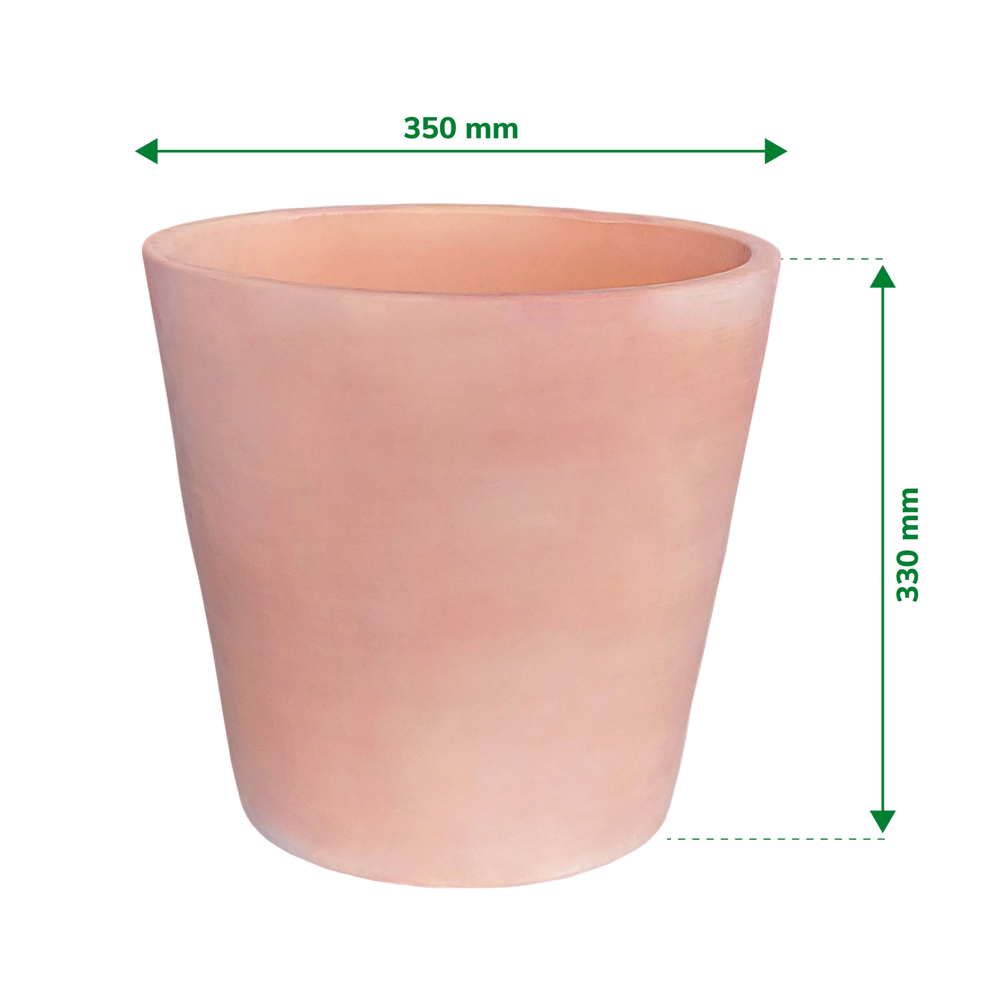 Verve Mali White washed Terracotta Circular Plant pot (Dia)35cm