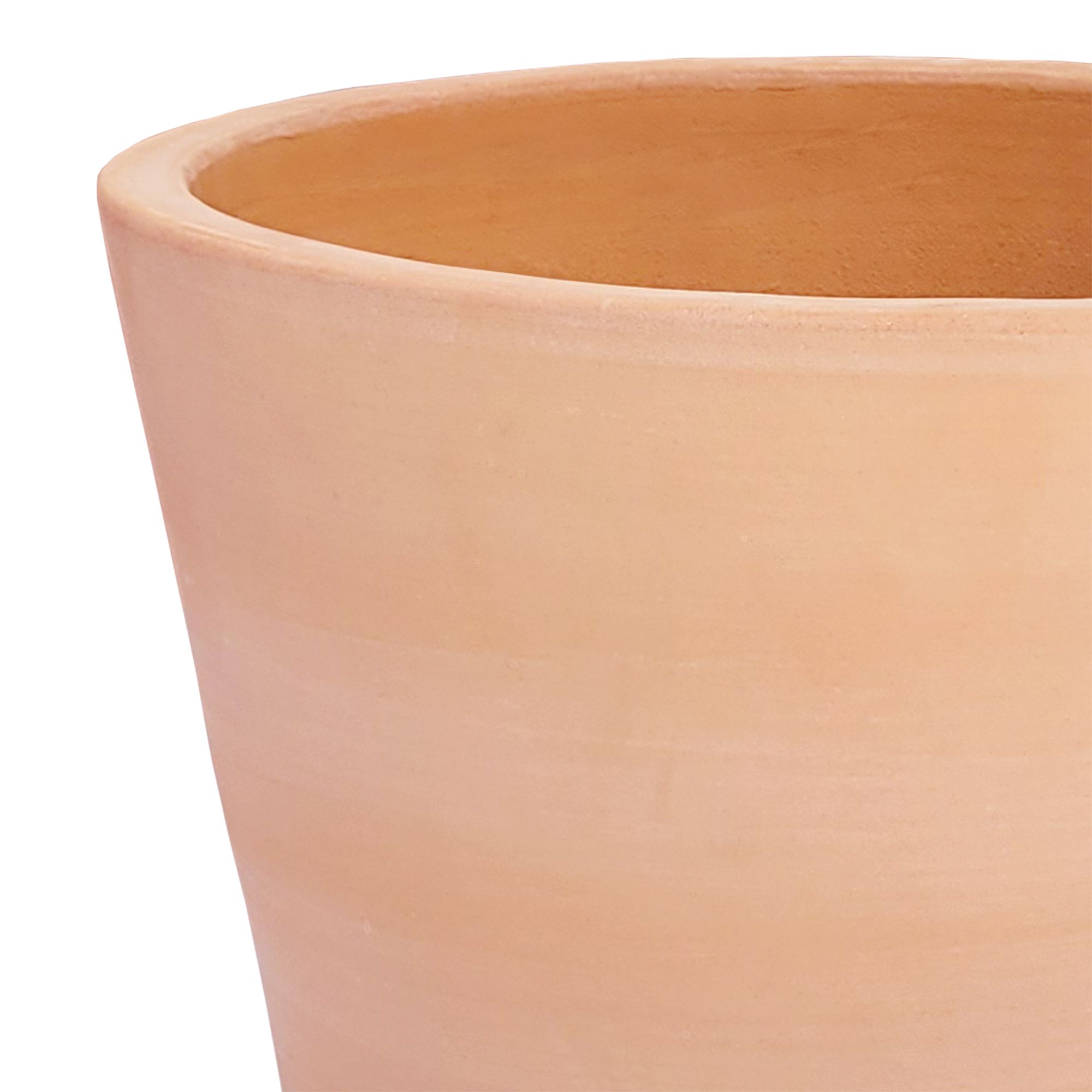 Verve Mali White washed Terracotta Circular Plant pot (Dia)35cm