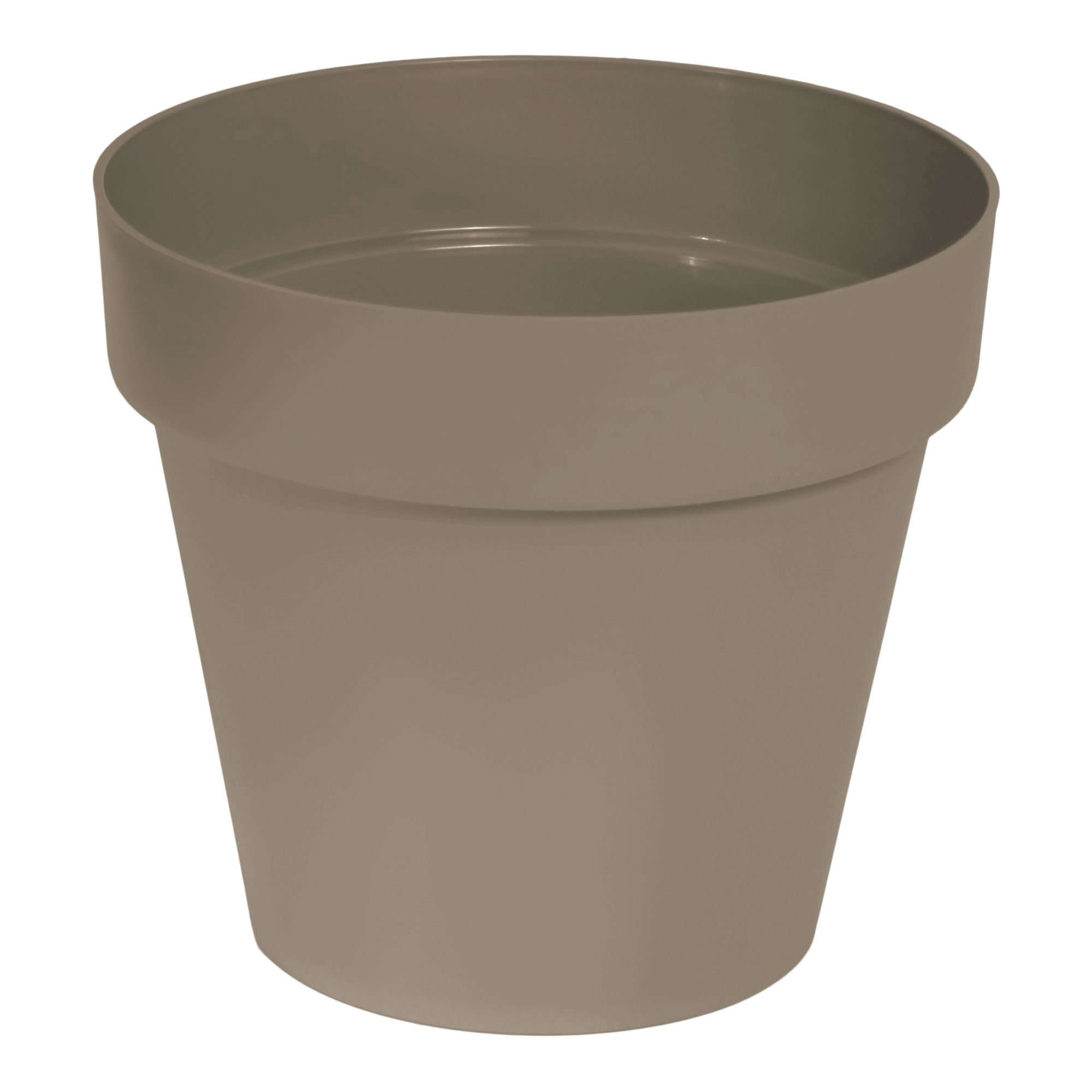 Verve Matt Chocolate Brown Plastic Plant pot (Dia) 13cm, (H)17.7cm