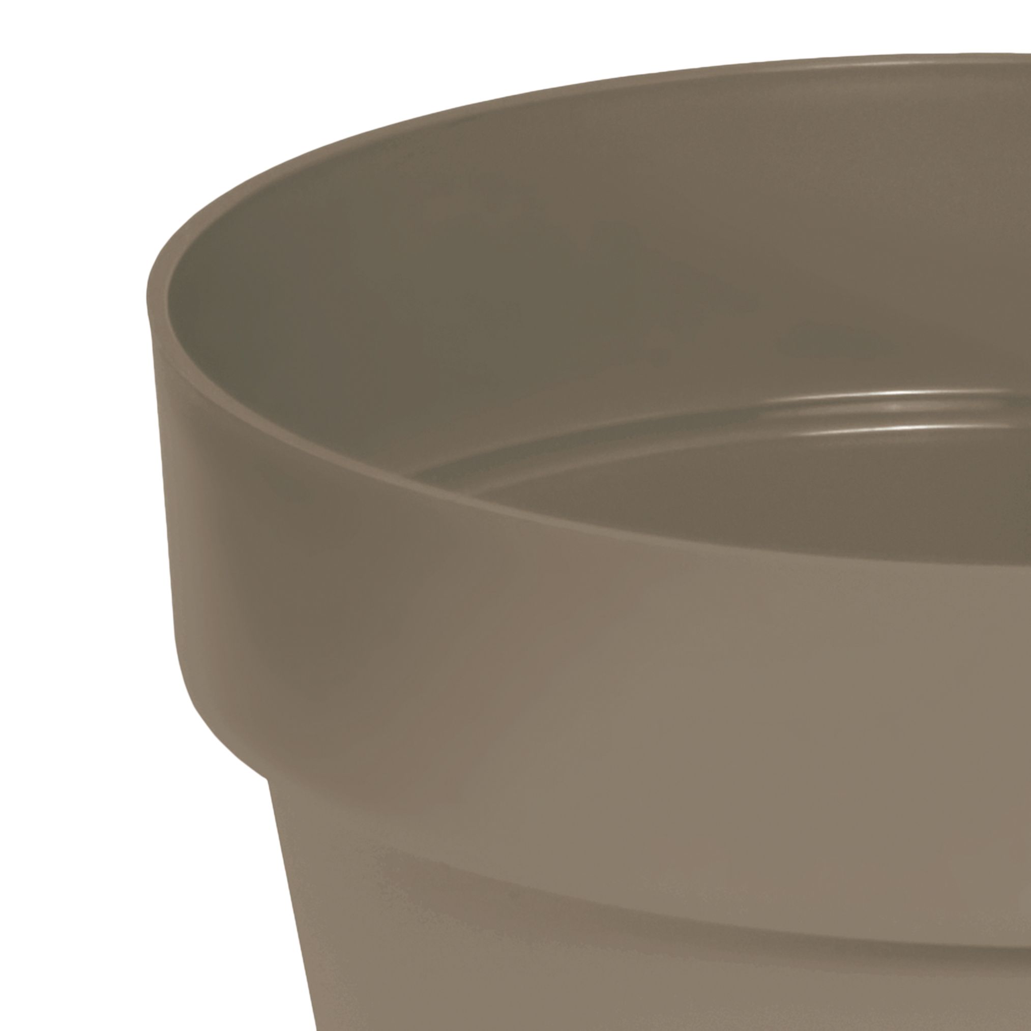 Verve Matt Chocolate Brown Plastic Plant pot (Dia) 13cm, (H)17.7cm