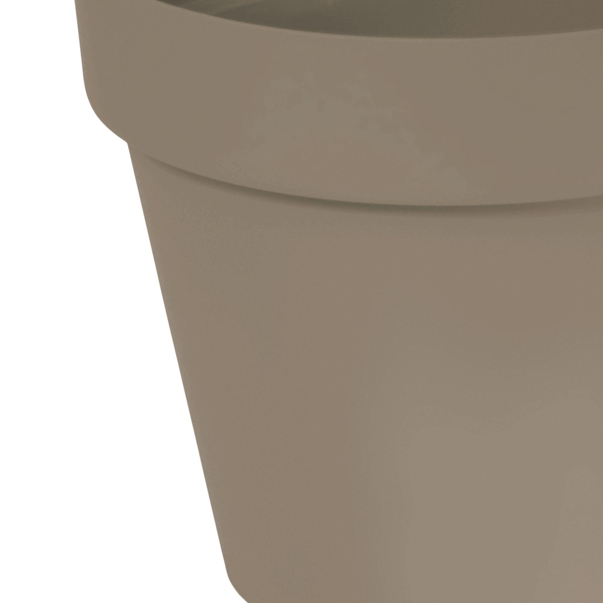 Verve Matt Chocolate Brown Plastic Plant pot (Dia) 13cm, (H)17.7cm