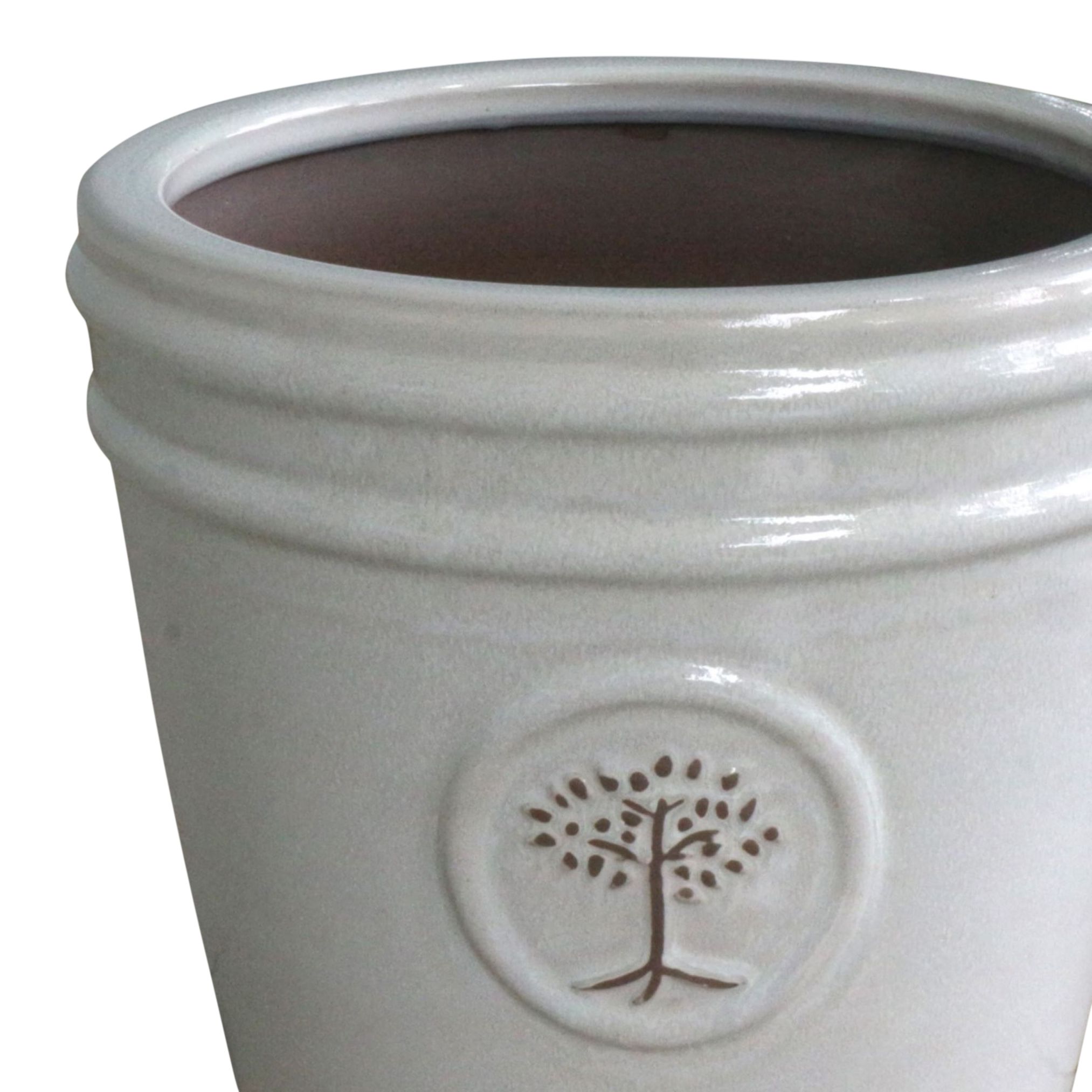 Verve Moon Beam White Ceramic Plant pot (Dia) 32cm, (H)30cm