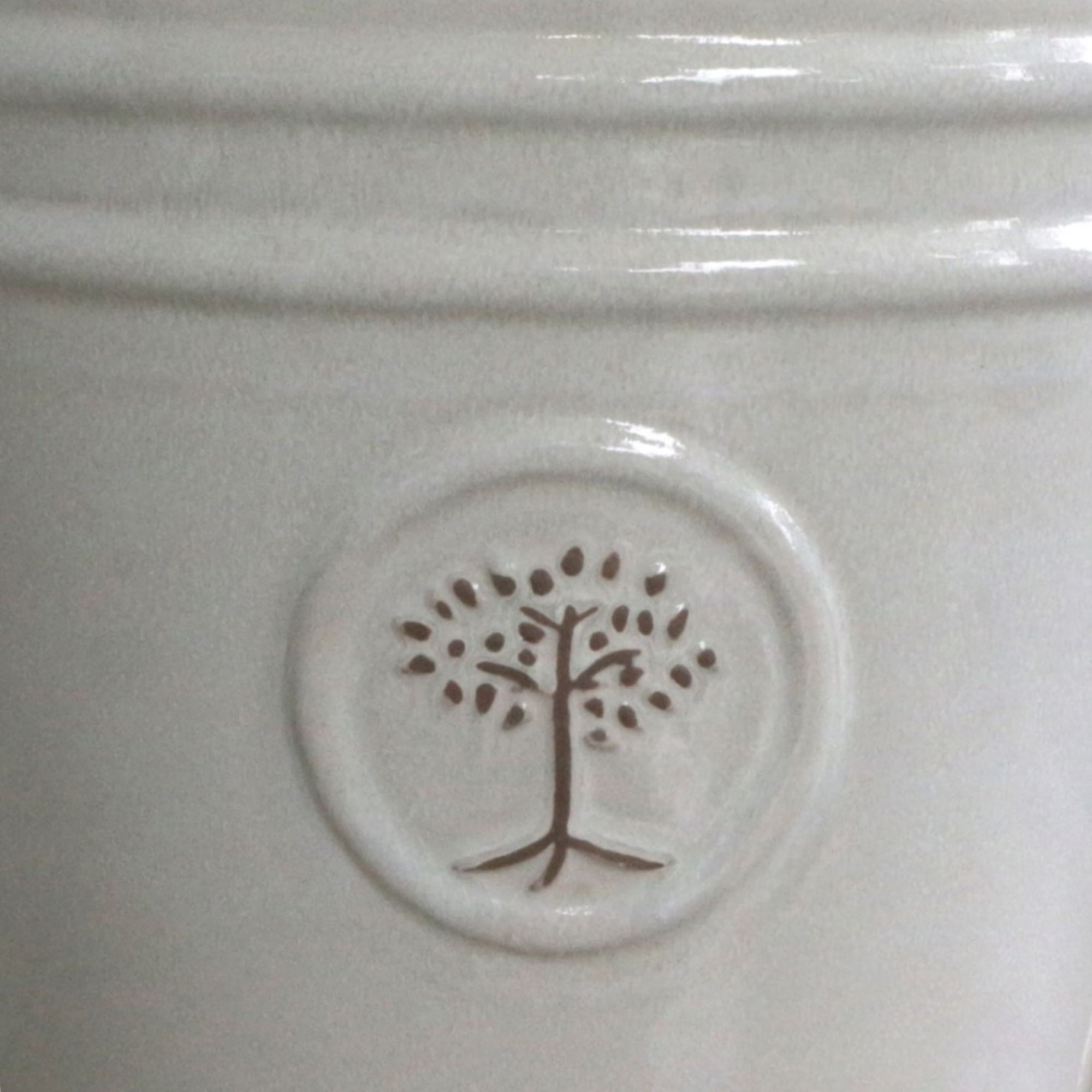 Verve Moon Beam White Ceramic Plant pot (Dia) 32cm, (H)30cm