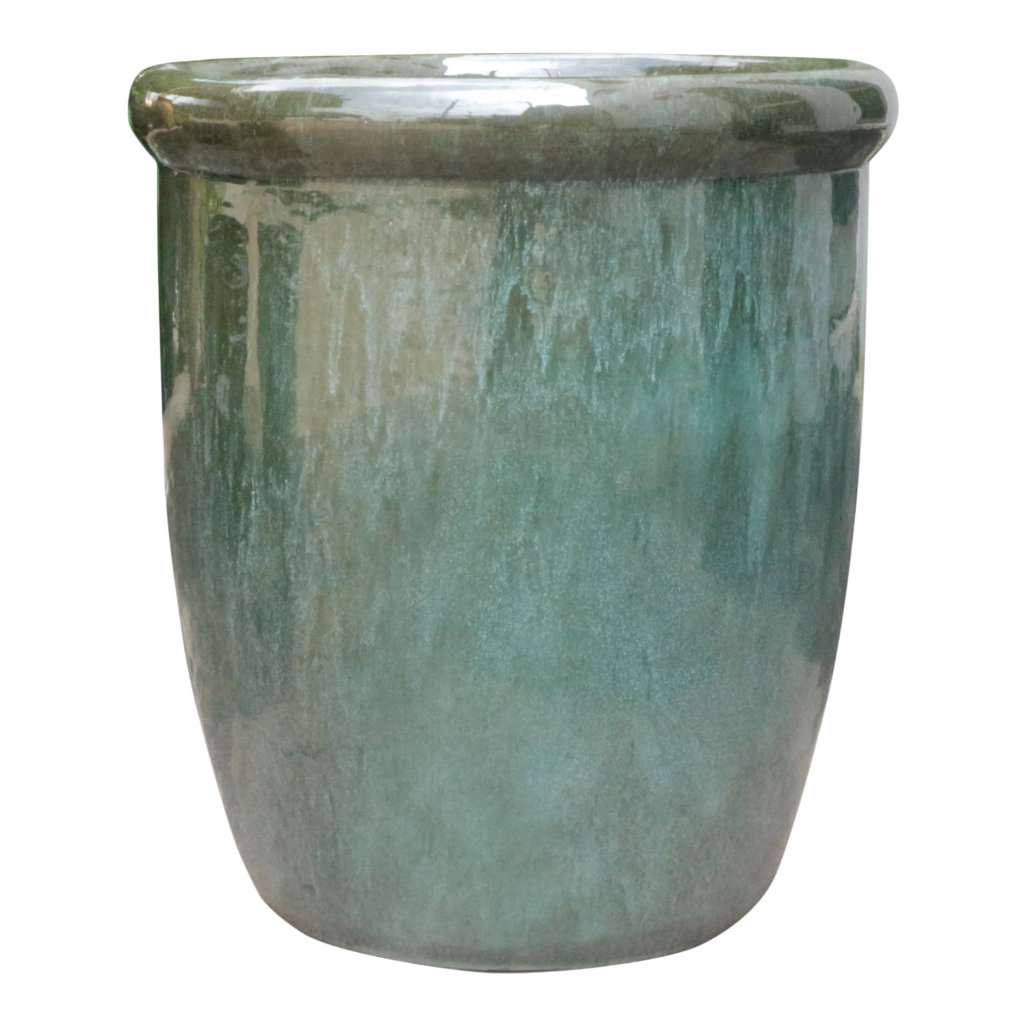 Verve Moss Green Clay Plant pot (Dia) 30.5cm, (H)44cm