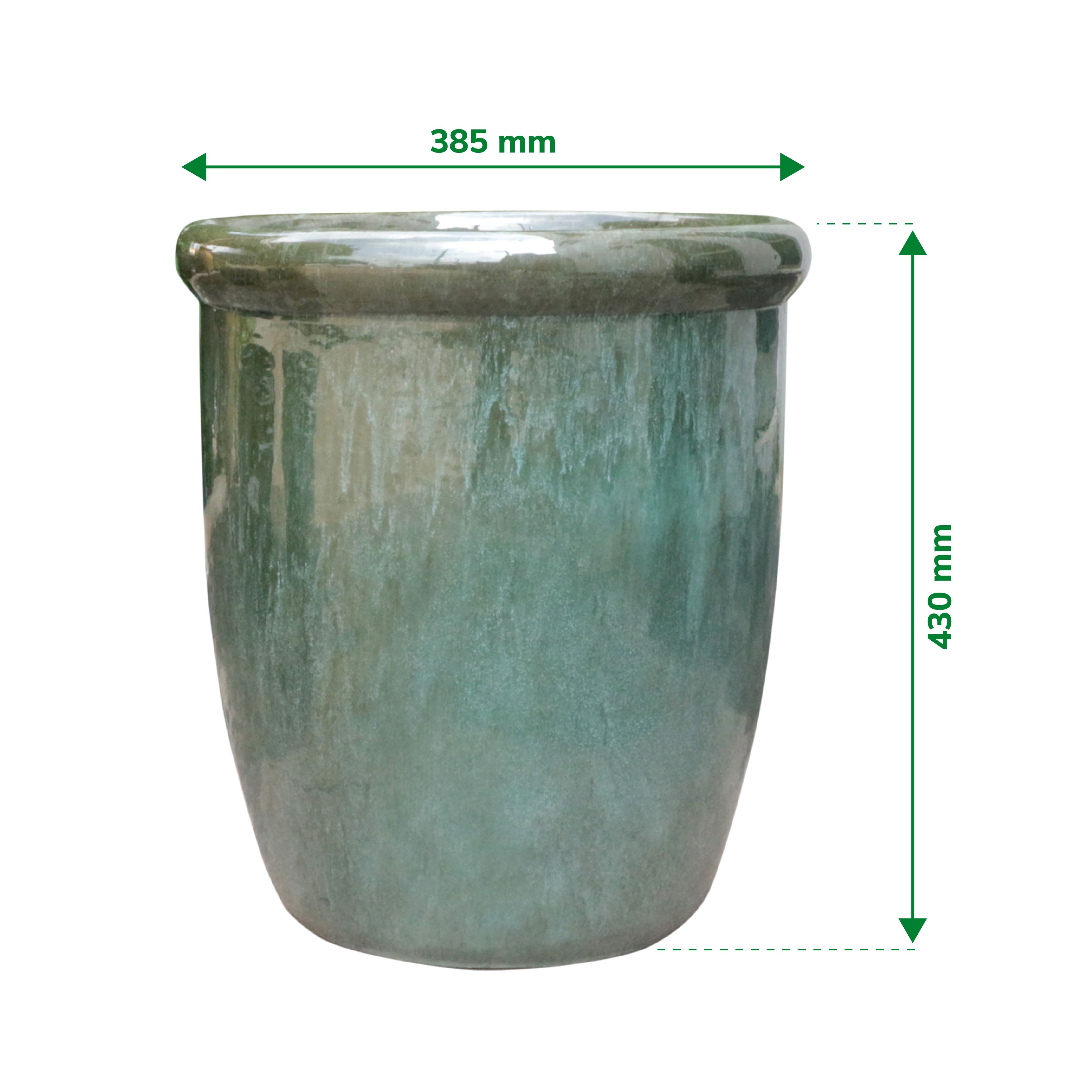 Verve Moss Green Clay Plant pot (Dia) 30.5cm, (H)44cm