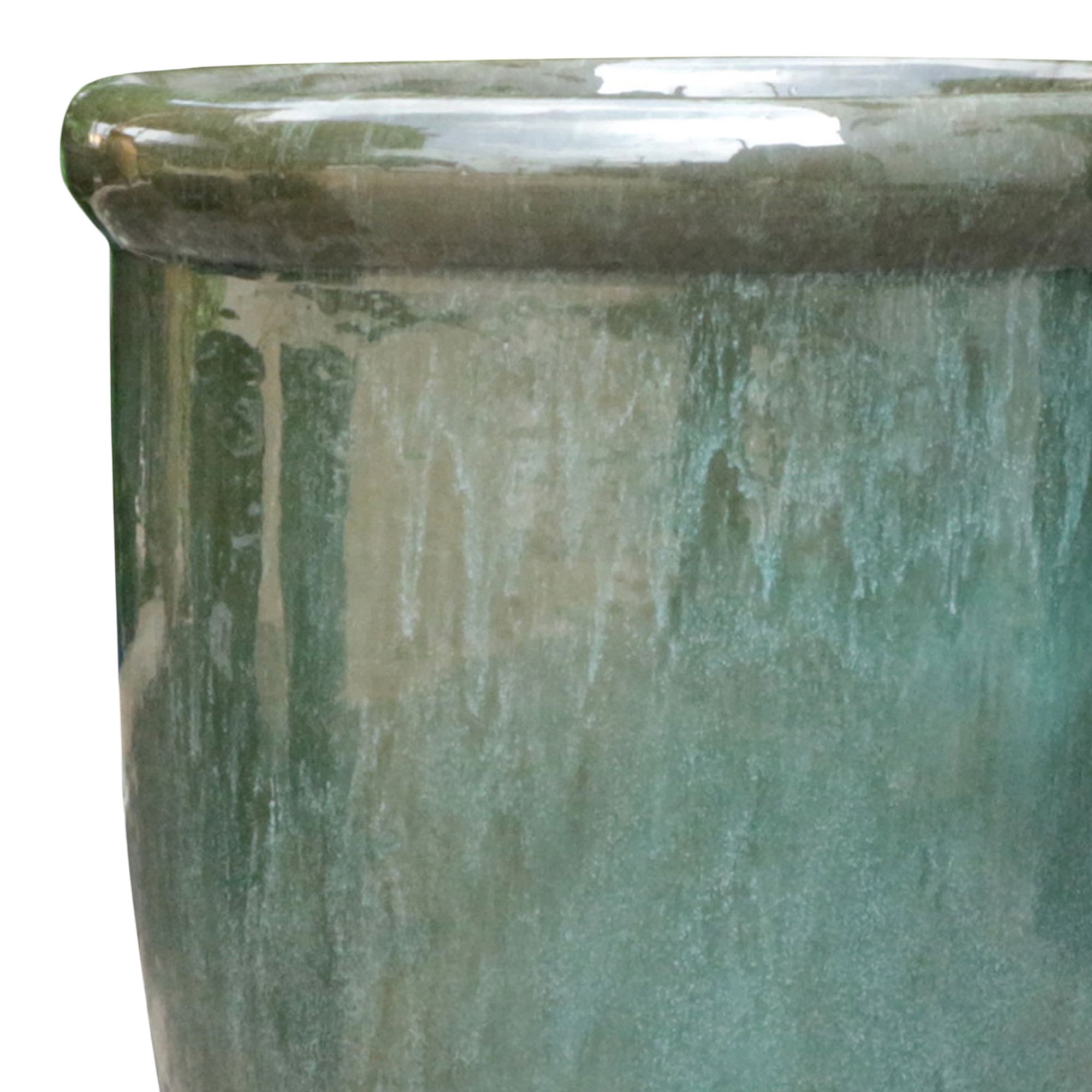 Verve Moss Green Clay Plant pot (Dia) 30.5cm, (H)44cm