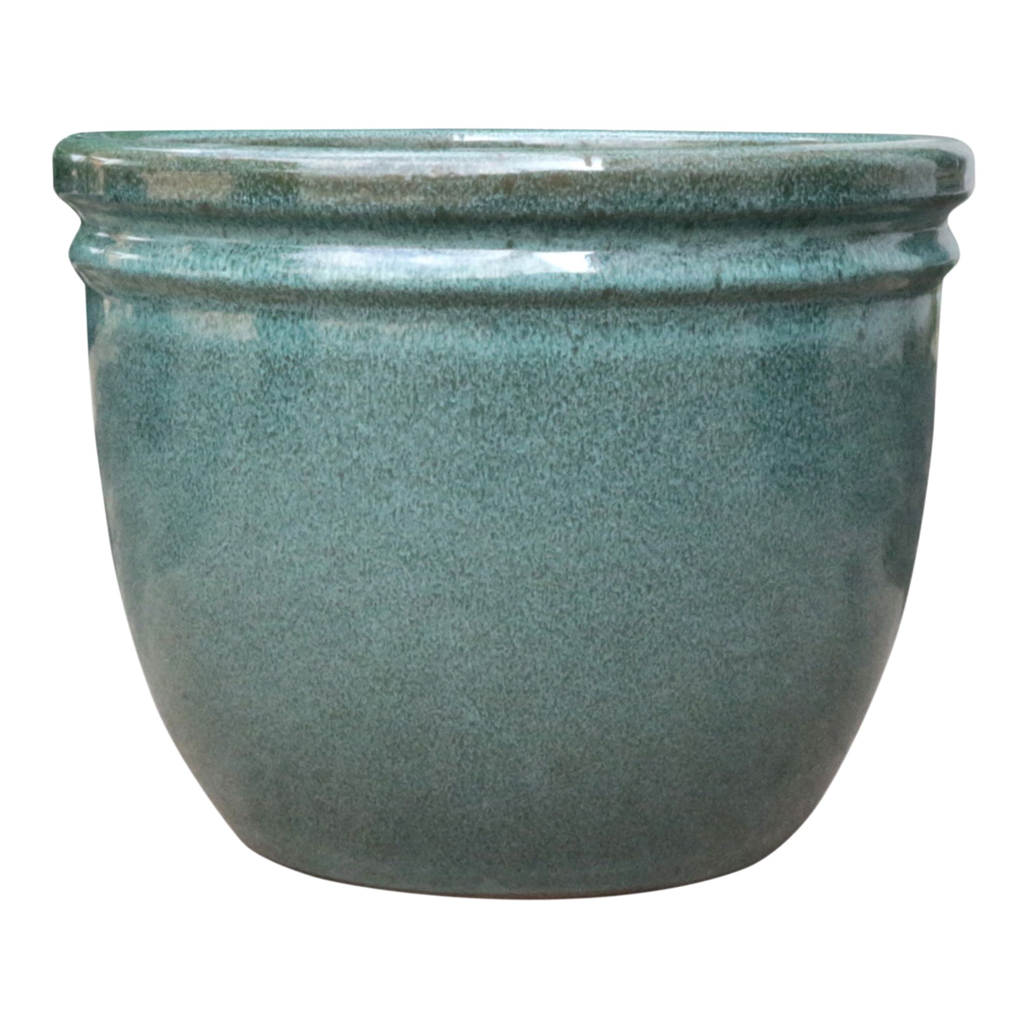 Verve Moss Green Clay Plant pot (Dia) 36cm, (H)27cm