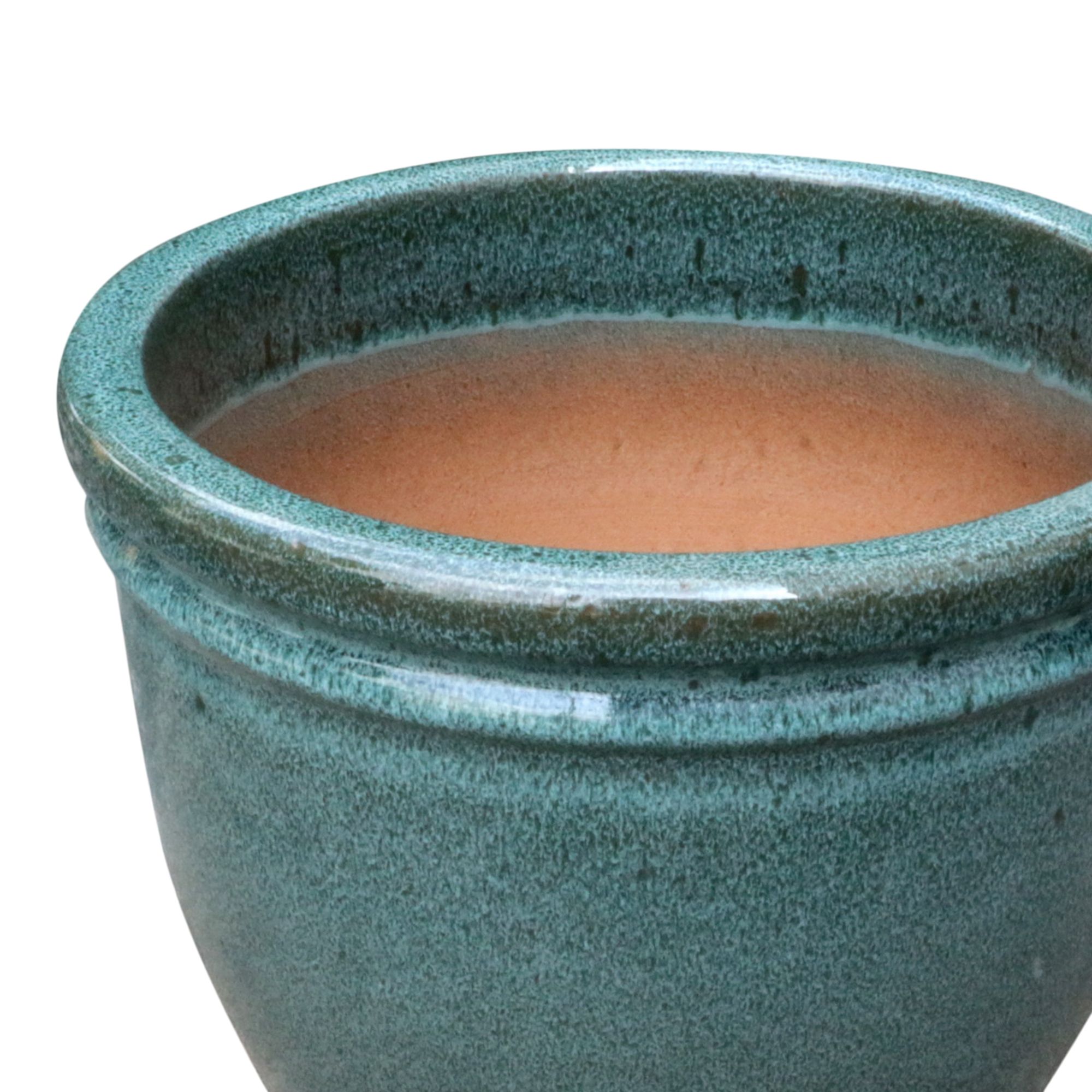Verve Moss Green Clay Plant pot (Dia) 36cm, (H)27cm