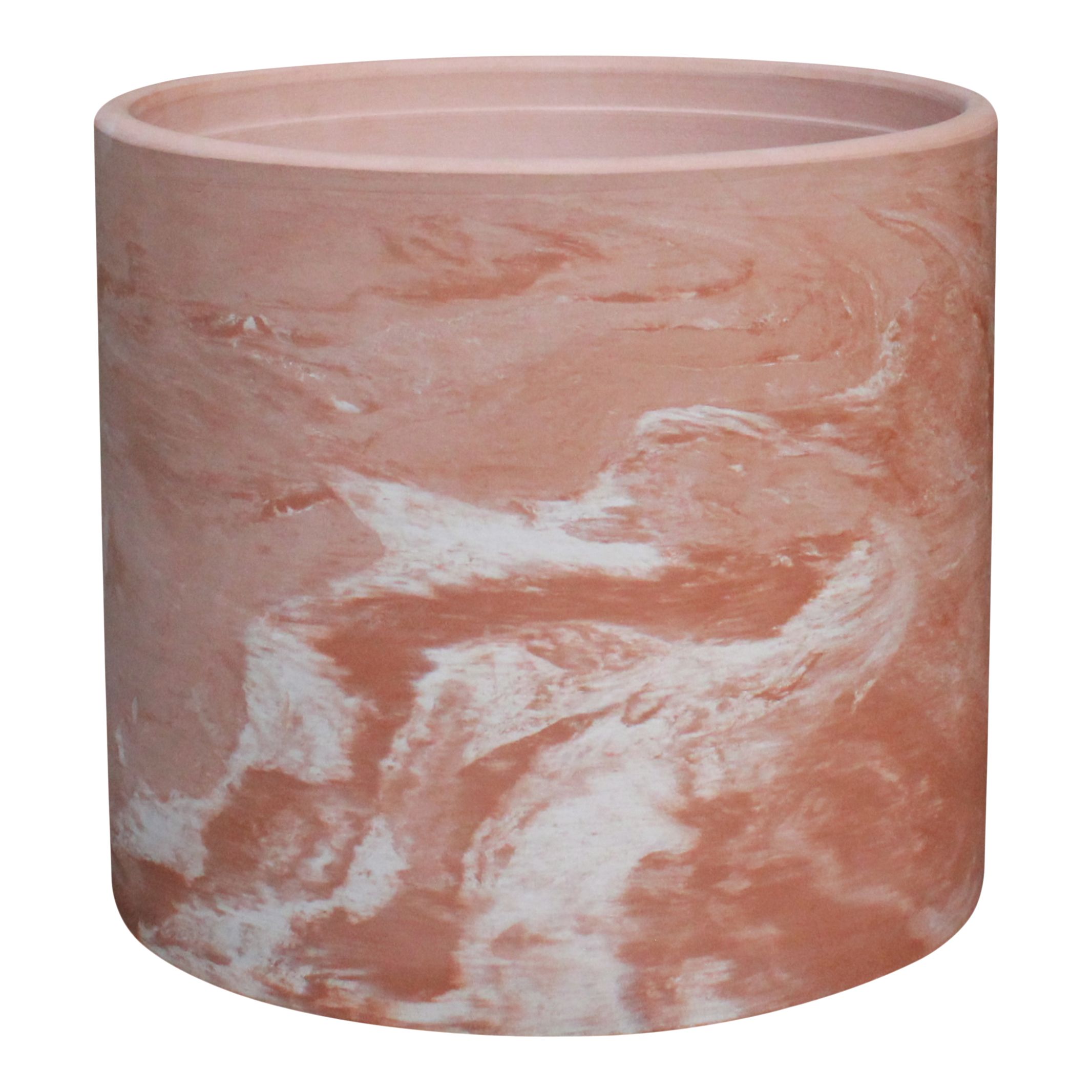 Verve Neutral Marble effect Terracotta Plant pot (Dia) 8cm, (H)7.5cm