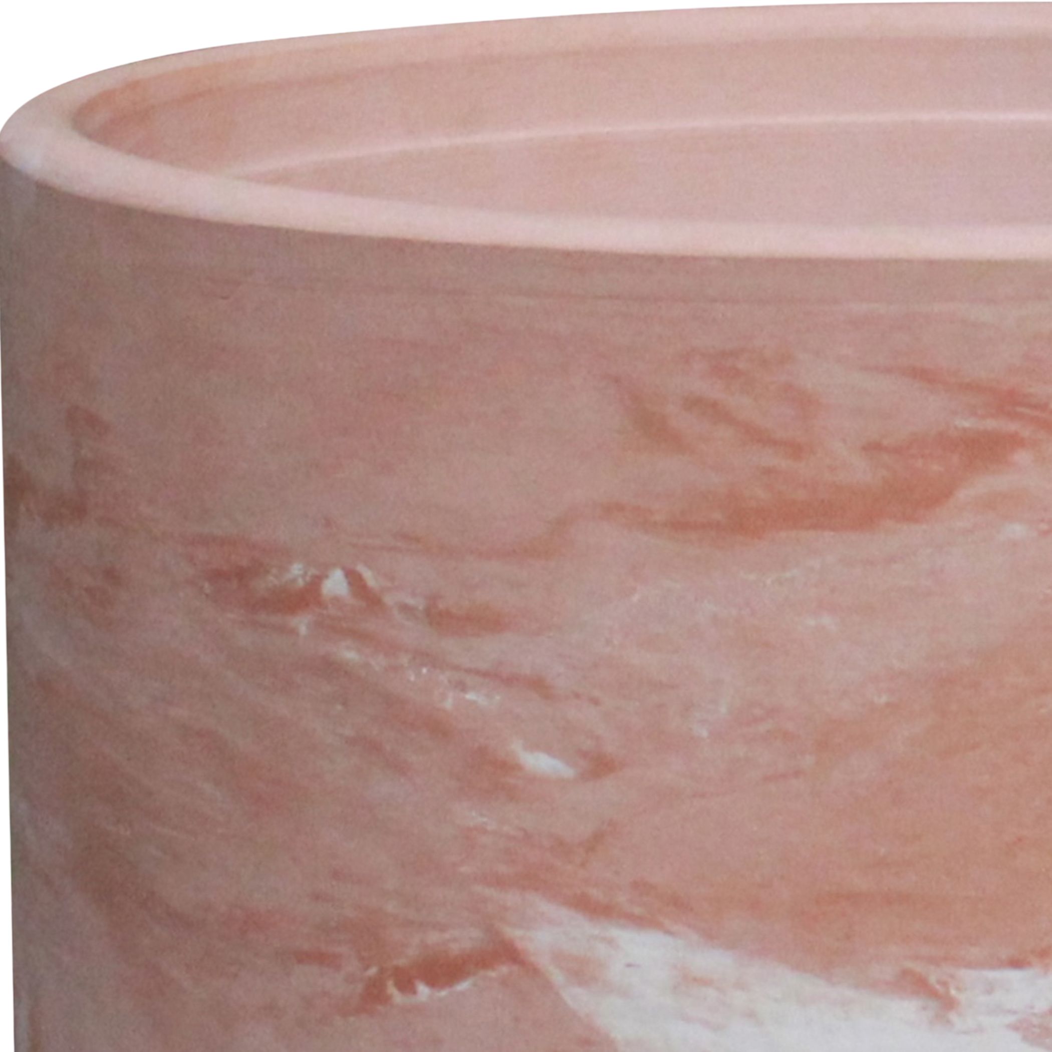 Verve Neutral Marble effect Terracotta Plant pot (Dia) 8cm, (H)7.5cm