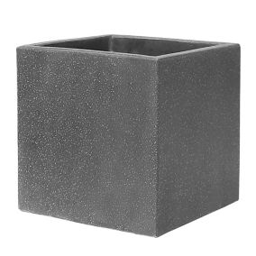 Verve Nore Matt dark grey concrete effect Square Planter 40cm