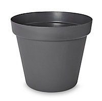 Verve Nurgul Dark grey Plastic Circular Plant pot (Dia)70cm