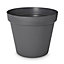 Verve Nurgul Dark grey Plastic Circular Plant pot (Dia)70cm
